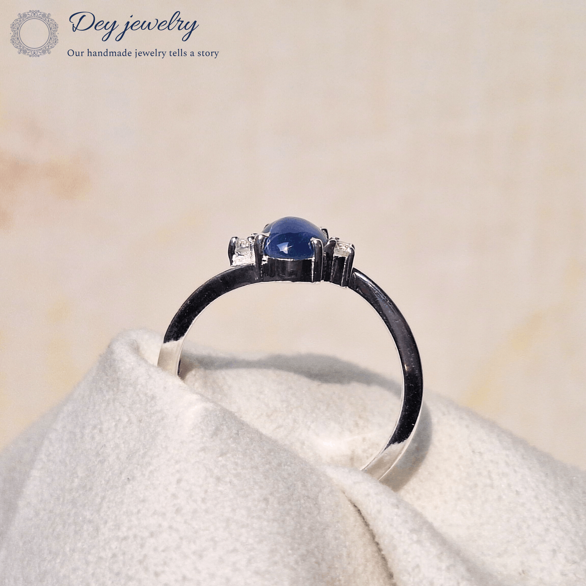 Other Blue Star Sapphire Gemstone Silver Engagement Ring for Gift Size ONE SIZE - 5 Thumbnail