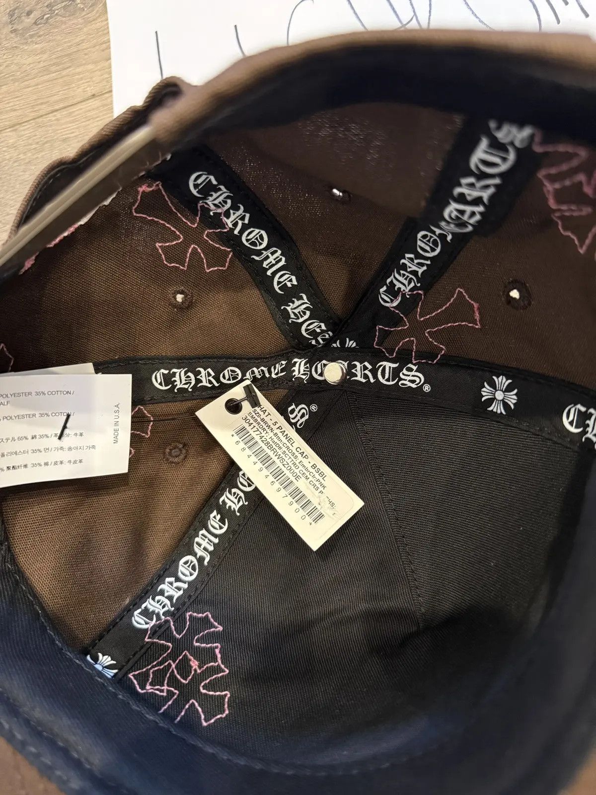 Chrome Hearts Chrome Hearts Brown/Pink Cross Patch Hat Size ONE SIZE - 6 Thumbnail