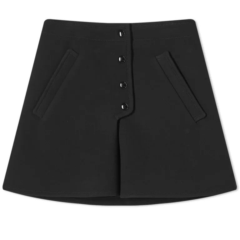 Courreges o1mle0524 Crepe Wave Skirt in Black Size 25" / US 0 / IT 36 - 1 Thumbnail