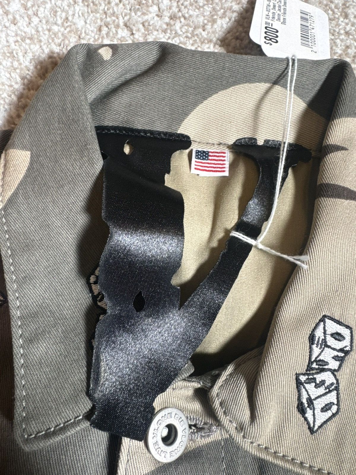 Vlone Beige Green Dice Camo Denim Jacket Size S Size US S / EU 44-46 / 1 - 11 Thumbnail