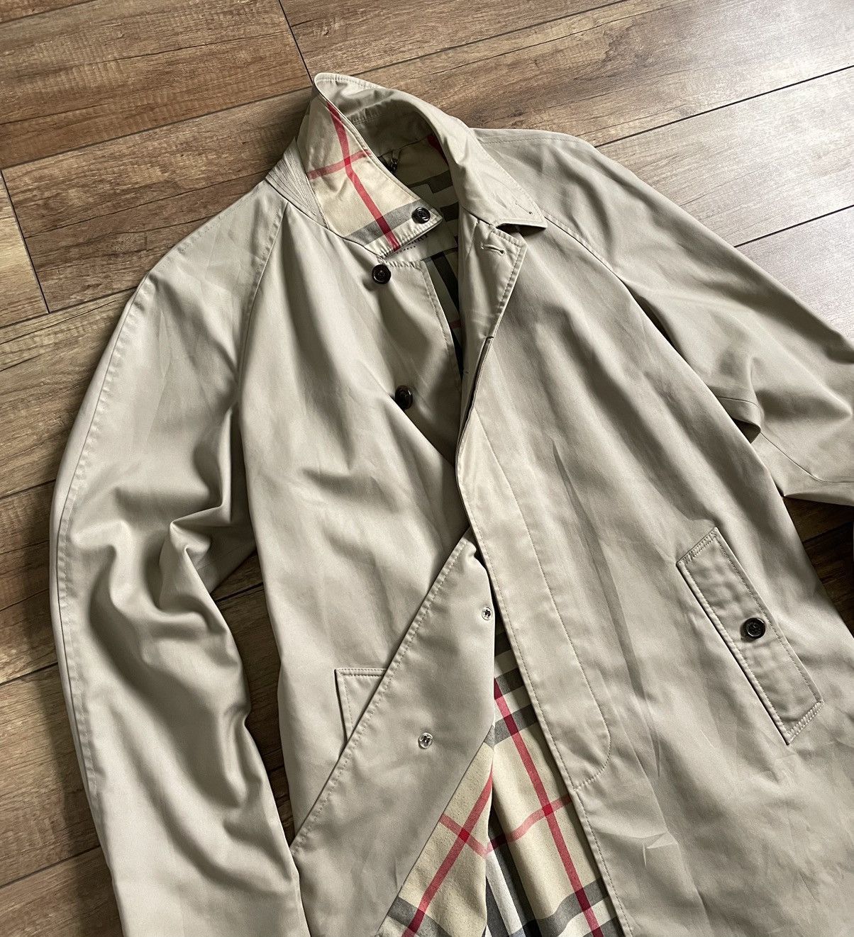 Burberry Burberry Beige Long Nova Check Trench Coat Jacket Size US L / EU 52-54 / 3 - 6 Thumbnail