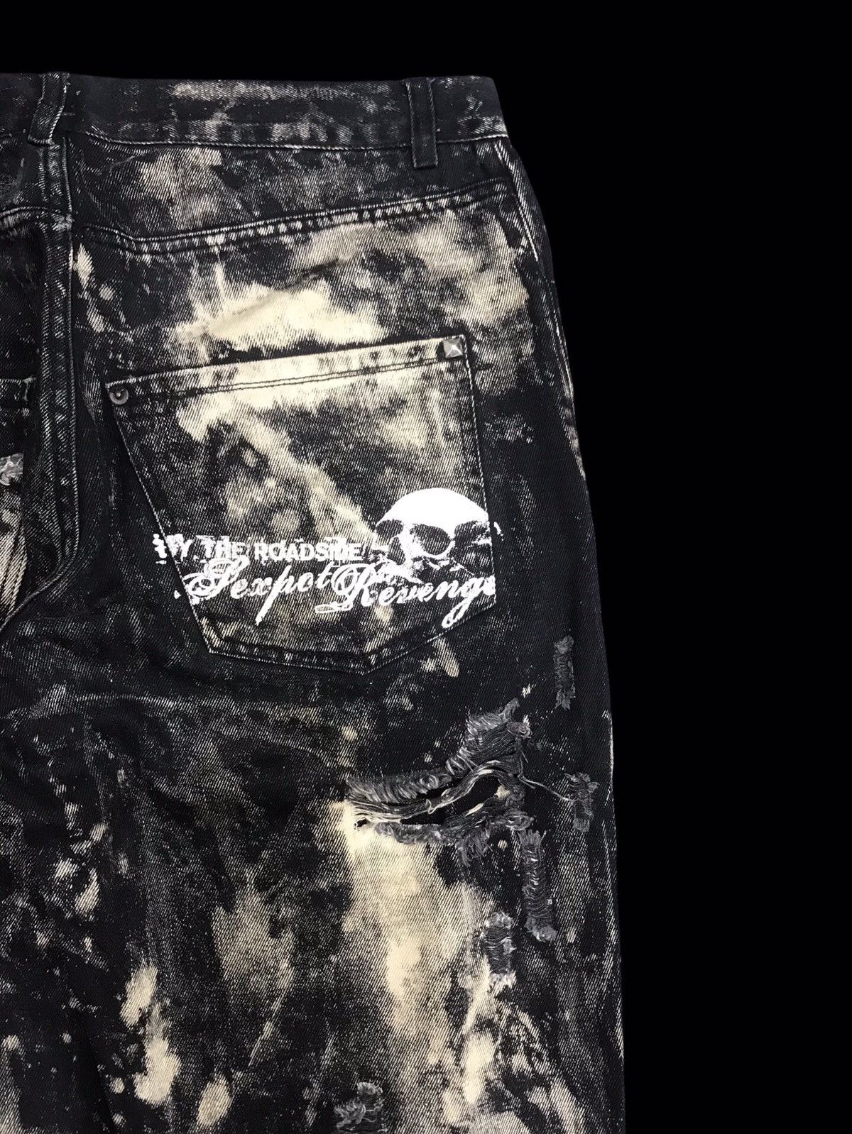 Japanese Brand 💥PUNK💥SEX POT REVENGE Japan Heavy Distressed Denim F206 Size US 35 - 11 Thumbnail