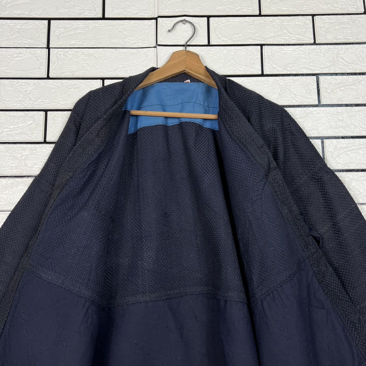 Japanese Brand Vintage Thick Weave KIMONO DarkBlue Hanten Jacket #4054-C184 Size US XL / EU 56 / 4 - 12 Thumbnail