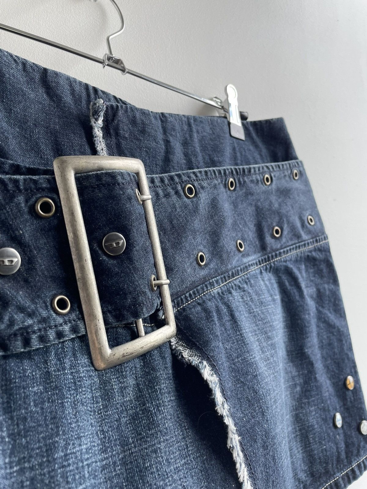 Diesel Denim Mini Skirt With Buckle Size 30" / US 8 / IT 44 - 3 Thumbnail