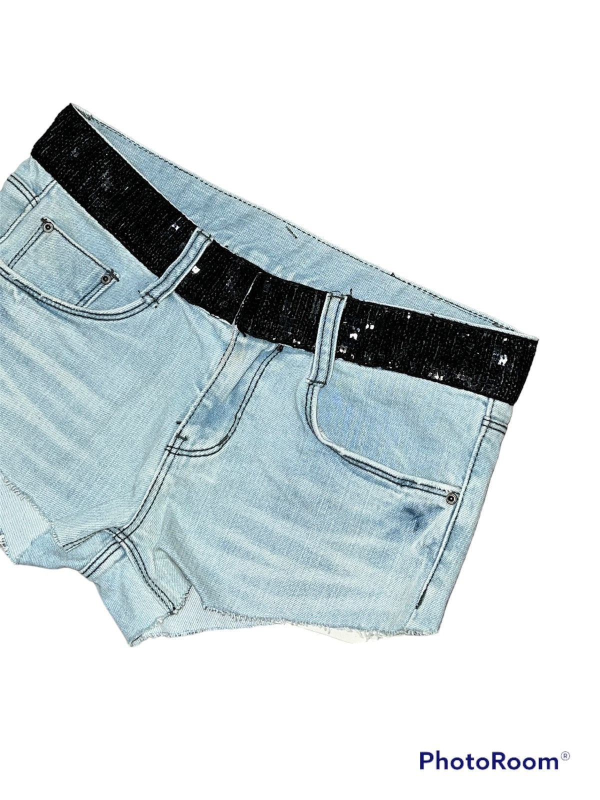 Japanese Brand Vintage Y2K denim sequin shorts ⭐️💗 Size 24" / US 00 / IT 34 - 5 Thumbnail