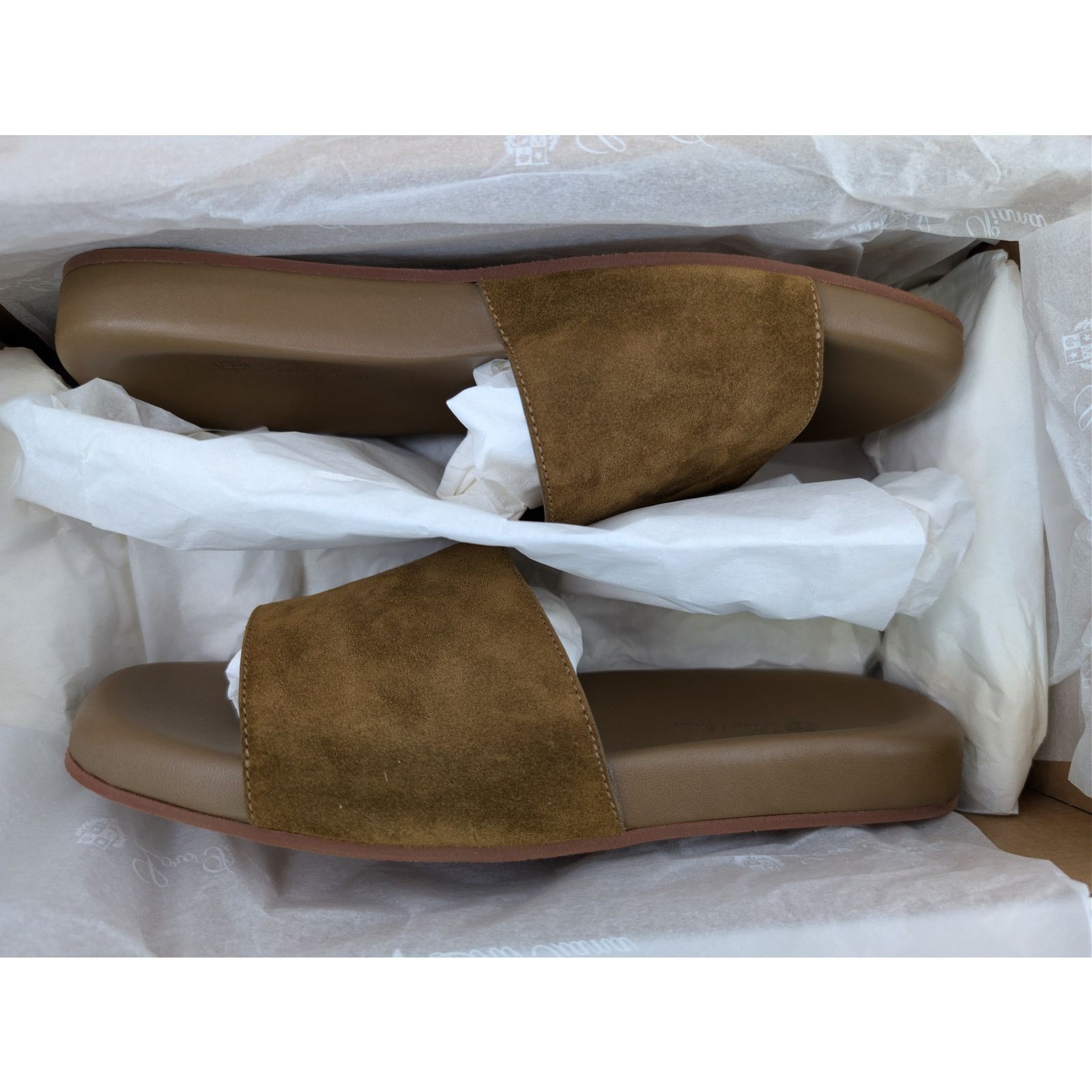 Loro Piana o1rshd1 Sea-Slide Walk Suede Slippers in Tan Size US 8 / EU 41 - 20 Thumbnail
