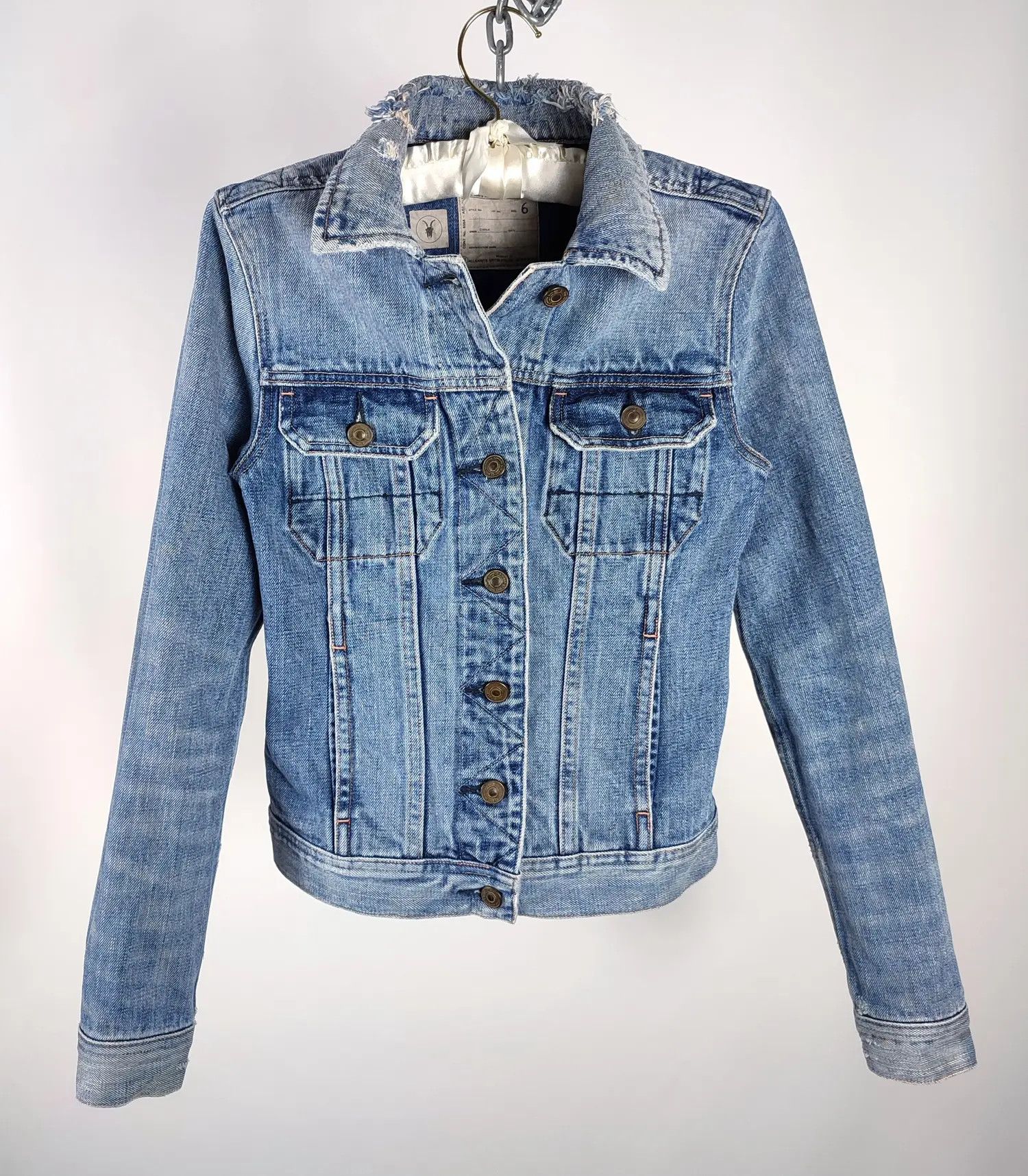 Allsaints × Japanese Brand Allsaints Lamara Distressed Denim Selvedge Slim Jacket Size M / US 6-8 / IT 42-44 - 3 Thumbnail