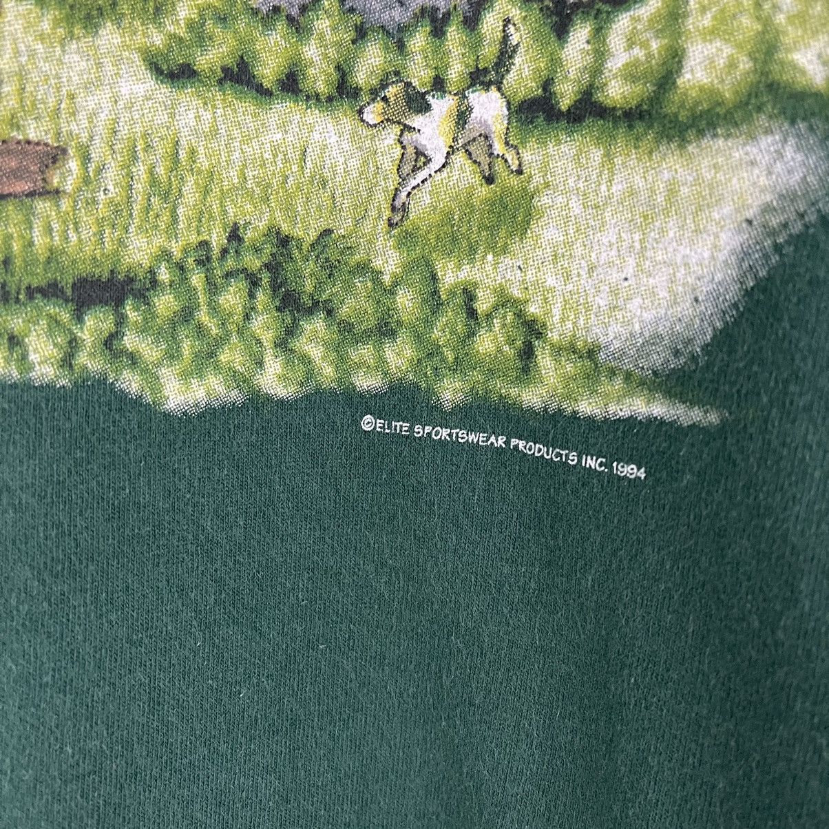 Anvil Vintage 1994 Green Fox Hunt Sport Single Stitch Graphic Tee Size US XL / EU 56 / 4 - 5 Thumbnail