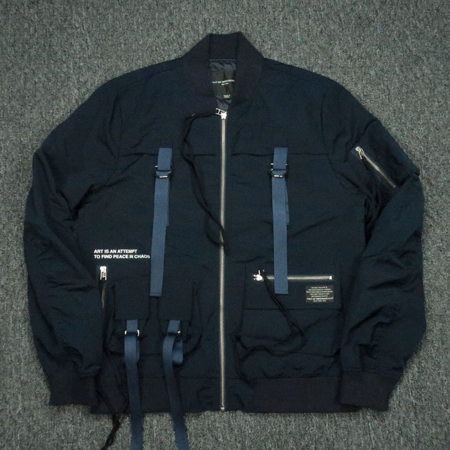 Cult Of Individuality Cult Of Individuality Jacket Mens Medium Blue Bomber Full Zip Pockets Size US M / EU 48-50 / 2 - 2 Thumbnail