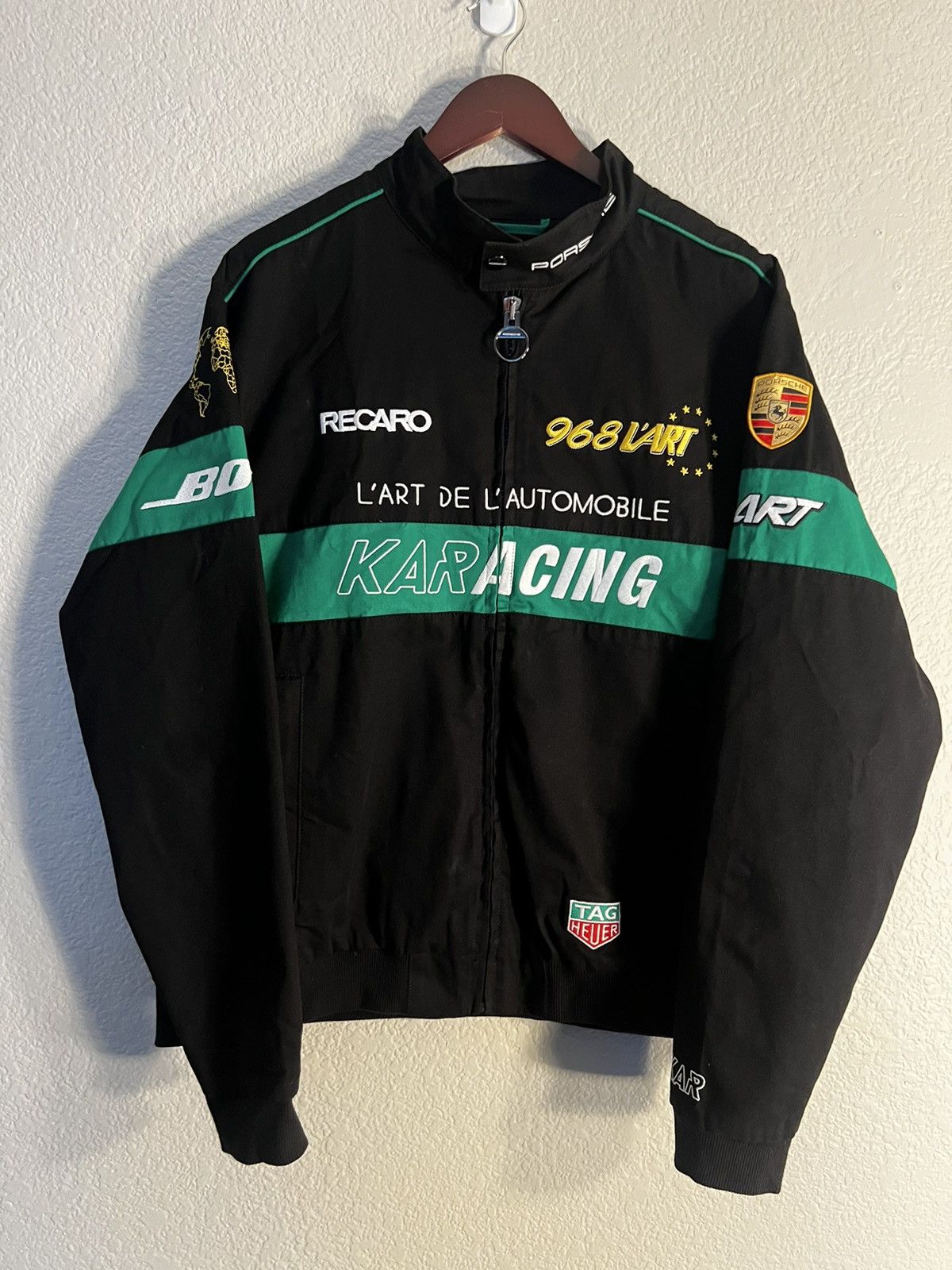 Image of Kar x Porsche Design L'art De L'automobile X Porsche Racing Jacket in Black, Men's (Size XL)