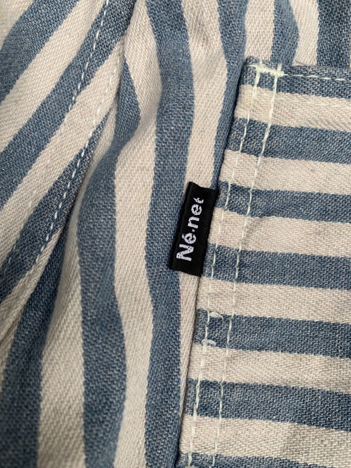 Issey Miyake × Japanese Brand × Ne-Net 2000s Ne-net Japan by Issey Miyake Stripes Relax DenimPants Size 29" - 2 Thumbnail