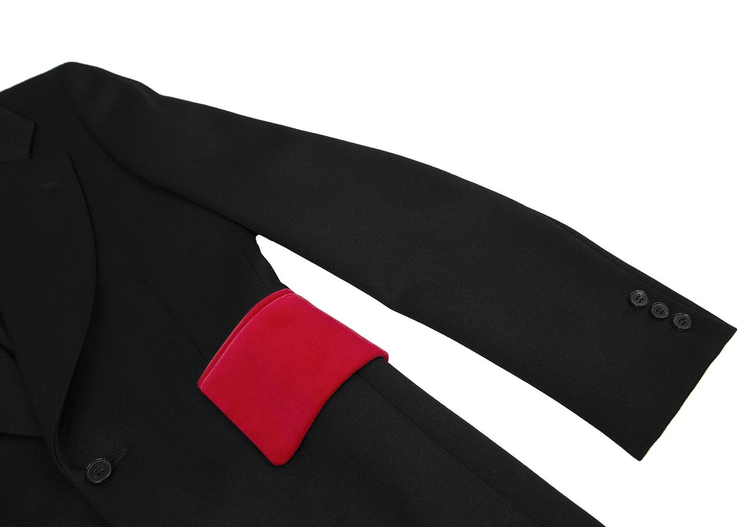 Comme des Garcons Homme Plus Two-tone Wool Flap Pocket Jacket in Black and Red, XS Size US XS / EU 42 / 0 - 4 Thumbnail