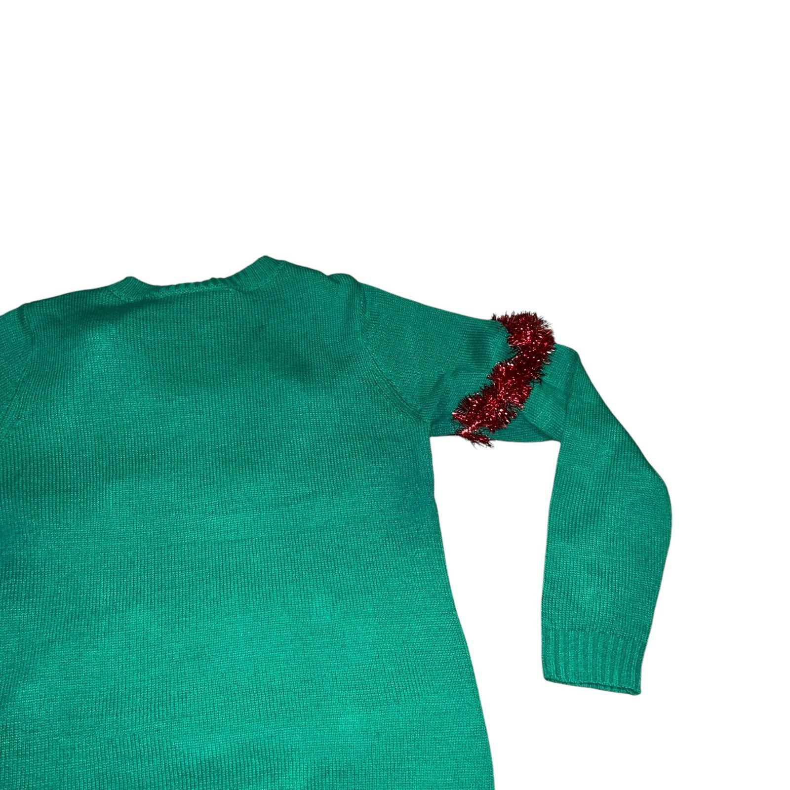 Other Ugly Christmas Tree Sweater Green Metallic Tinsel Garland LG Size L / US 10 / IT 46 - 5 Thumbnail