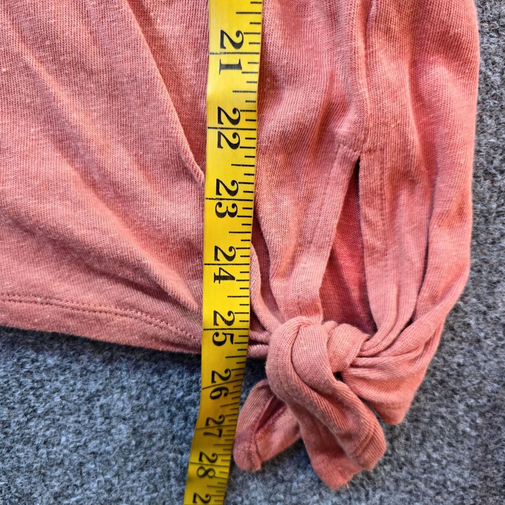 Madewell Madewell Top Womens Size S Orange Linen Blend Long Sleeve Tie Waist Casual Blouse Ladies Regular Knit Size S / US 4 / IT 40 - 6 Thumbnail