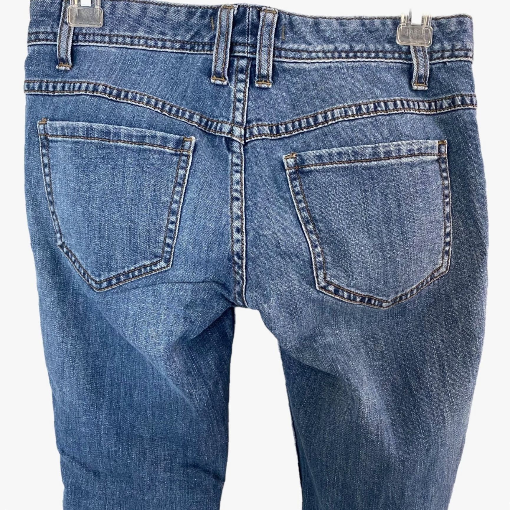 Free People Free People Skinny Jeans Womens 25 Blue Denim Mid Distressed Raw Hem Ankle Cropped Pockets Stretch Cotton Blend Denim 5-Pocket Womens Jeans Size 42" / US 20 - 6 Thumbnail