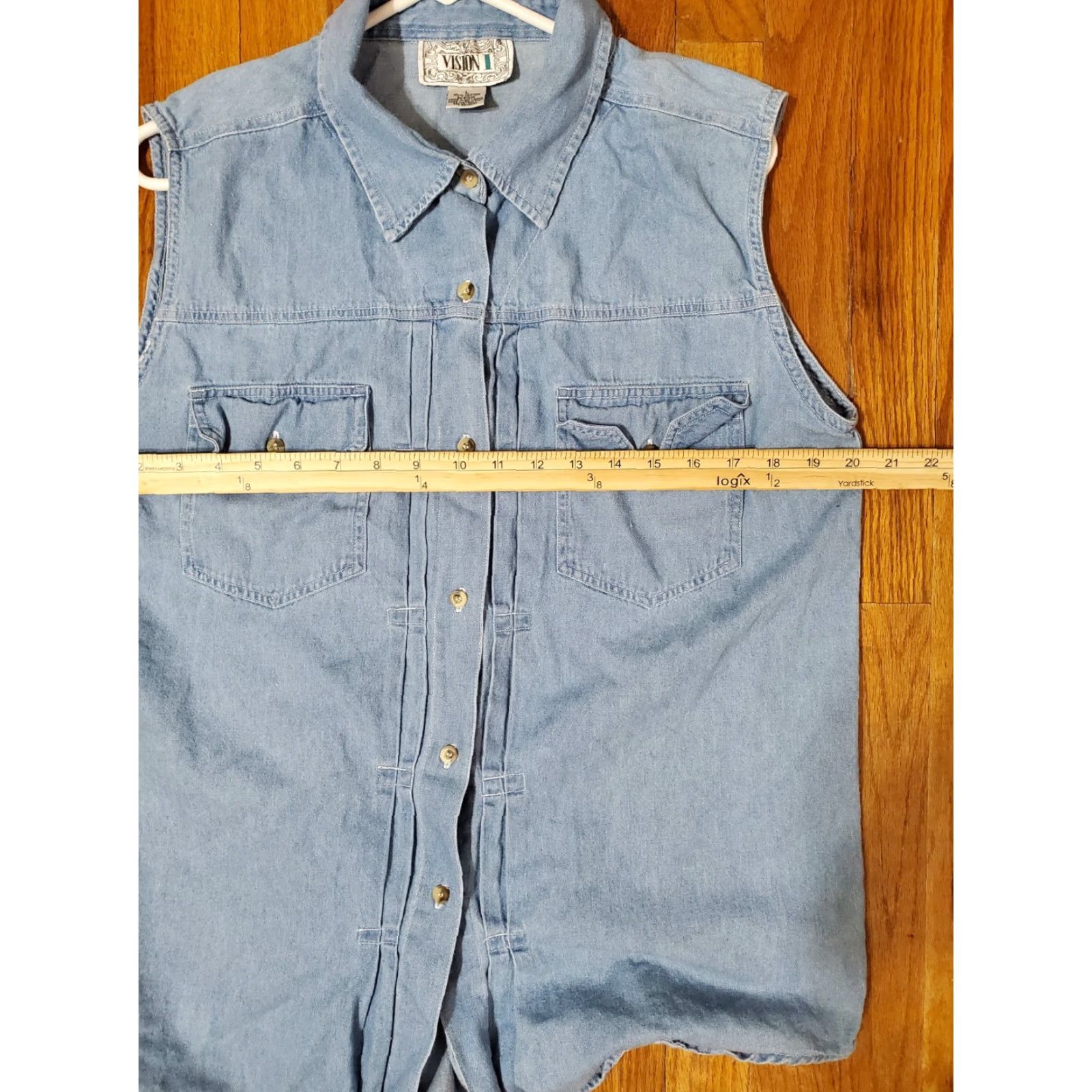 Vintage VINTAGE Vision I Blue Denim Vest XS? No - wait Size L / US 10 / IT 46 - 7 Thumbnail