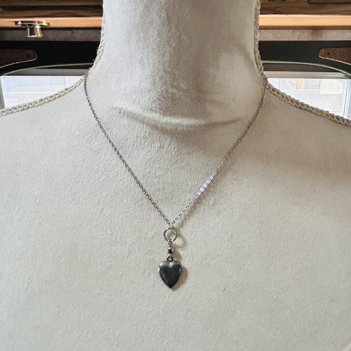 Handmade Handcrafted heart pendant on chain necklace Size ONE SIZE - 2 Thumbnail