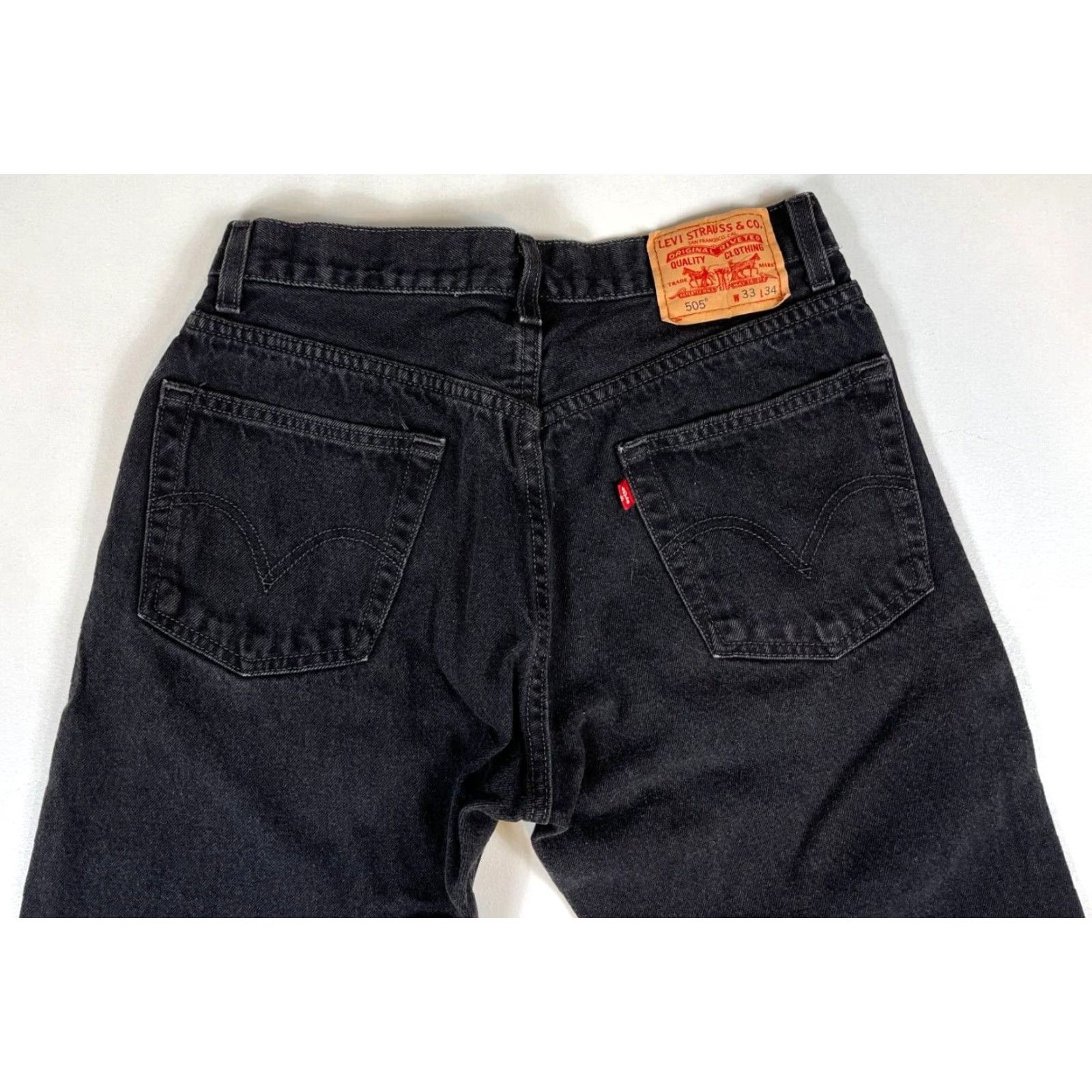 Levi's Levi's 505 Jeans Vintage Regular Fit Straight Black Sz 33x34 Mens Size US 30 / EU 46 - 5 Thumbnail
