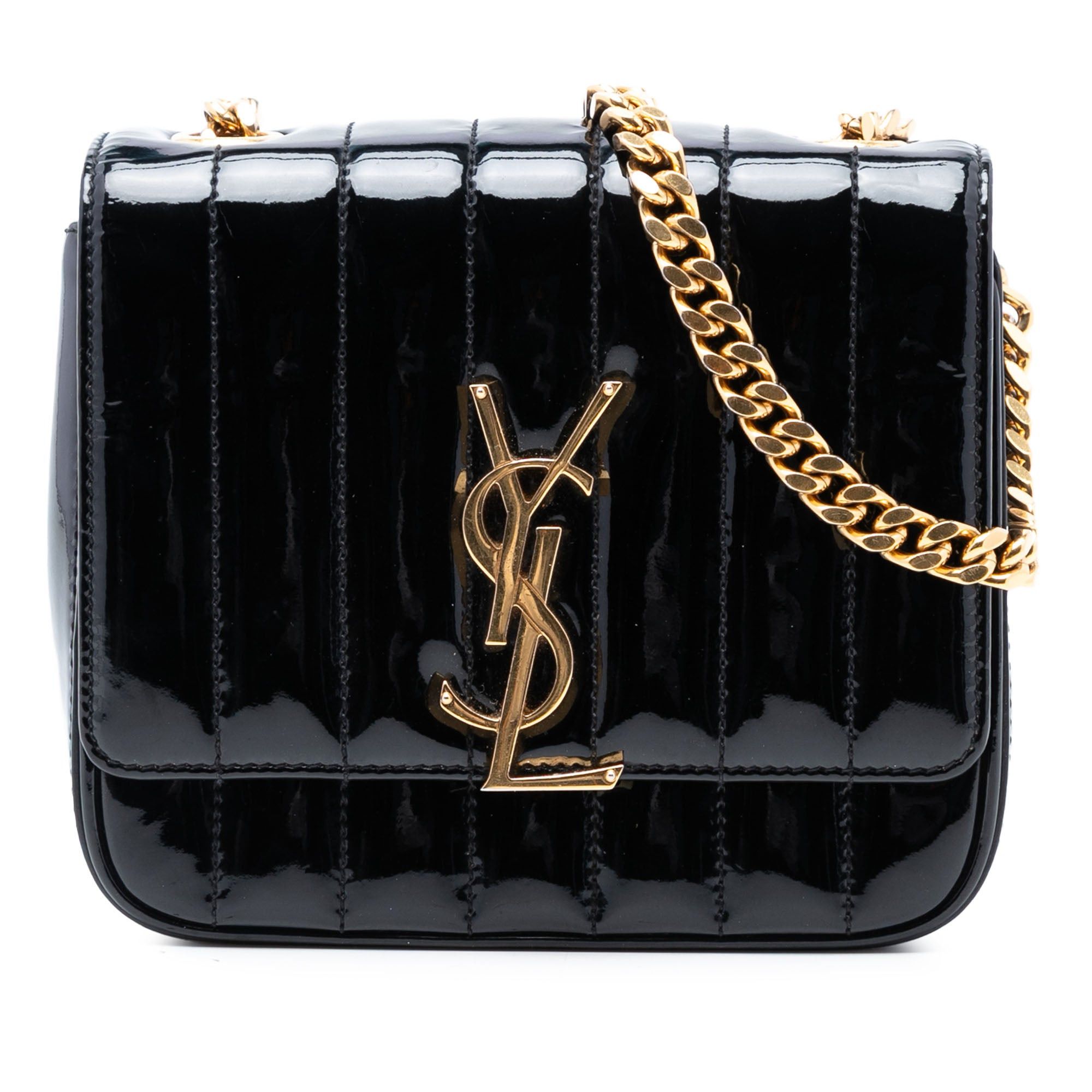 Saint Laurent Paris Small Patent Monogram Vicky Chain Bag Size ONE SIZE - 1 Thumbnail