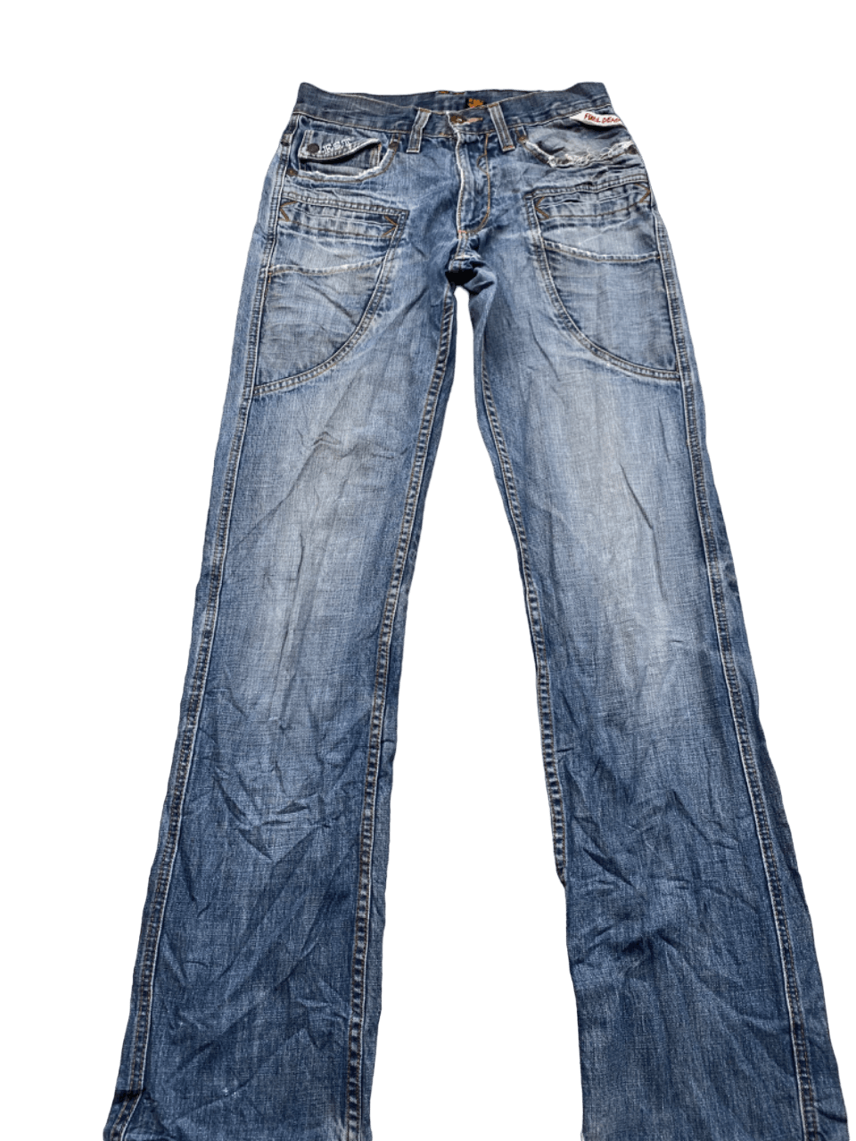 If Six Was Nine × Japanese Brand Distressed Full Denim Multipocket Bush Pants Cargo Jeans Size US 30 / EU 46 - 2 Thumbnail