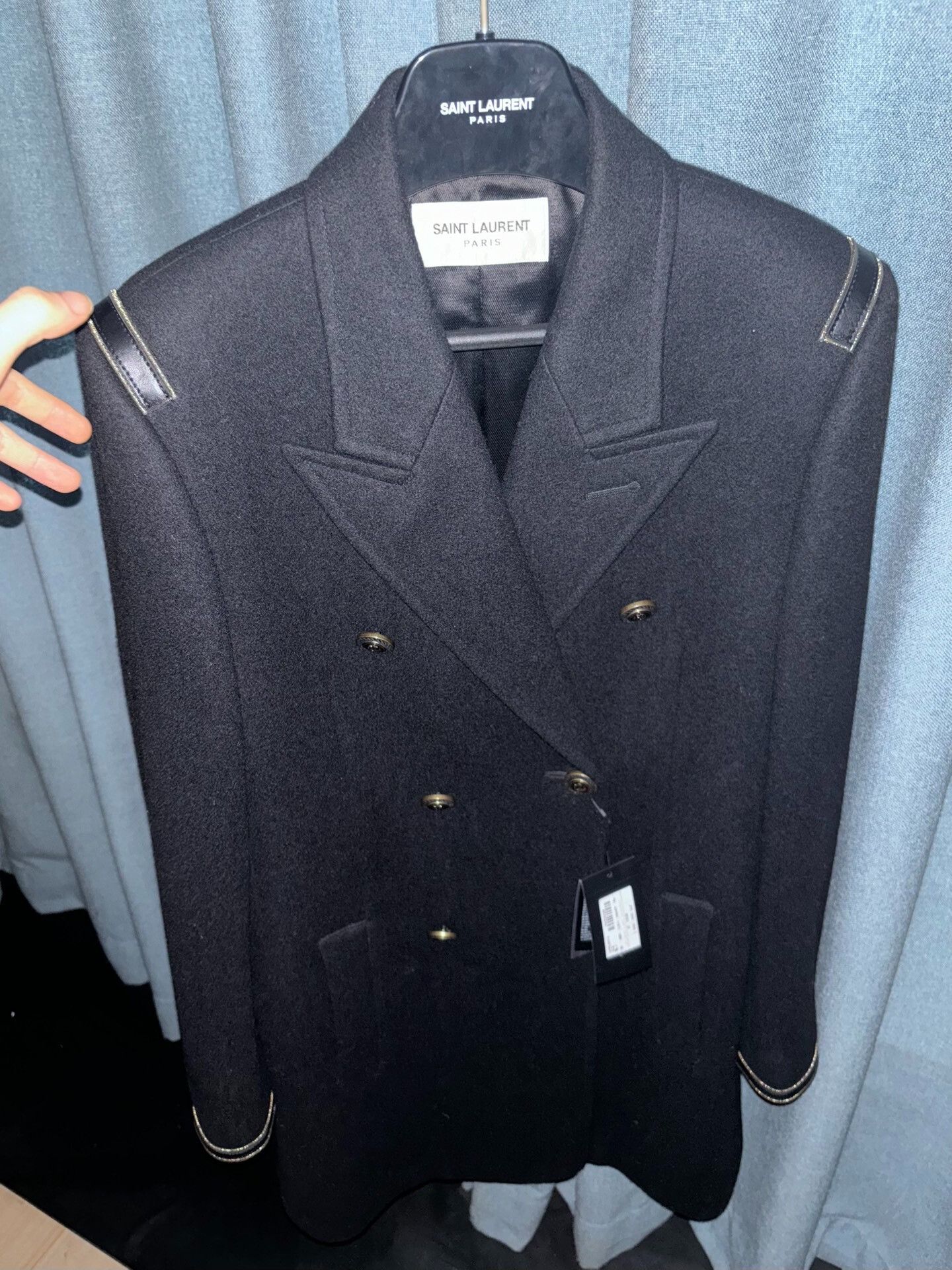 Anthony Vaccarello Saint Laurent 2020FW Gold Button Military Coat Size US M / EU 48-50 / 2 - 1 Thumbnail
