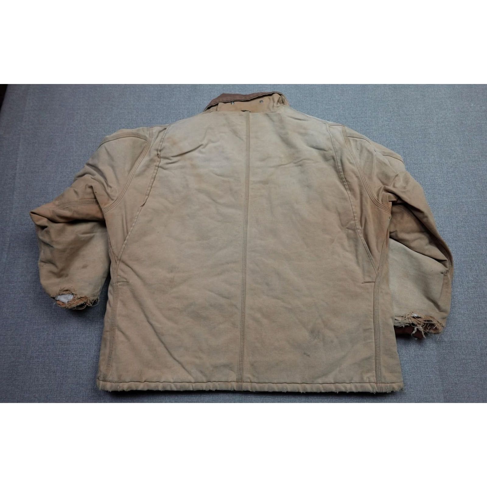 Carhartt VINTAGE Carhartt Jacket Coat Parka Men XL Beige Duck Canvas Workwear Distressed Faded Parka Size US XL / EU 56 / 4 - 5 Thumbnail