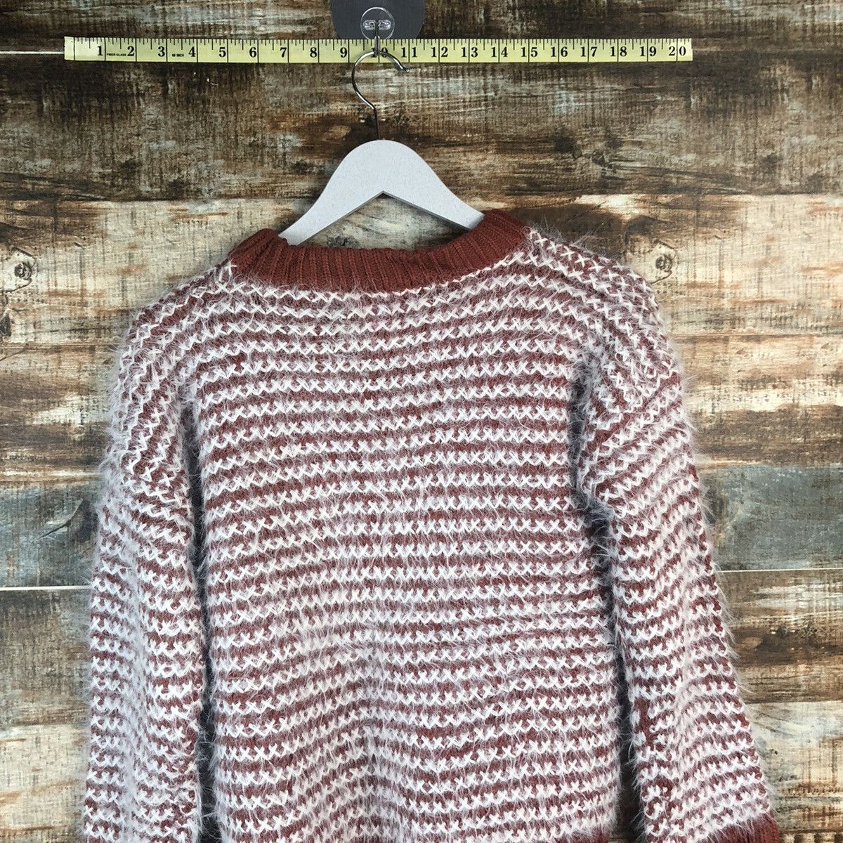 Homespun Knitwear DL Lips Red Mohair shaggy fur Knitwear #C322 Size S / US 4 / IT 40 - 13 Thumbnail