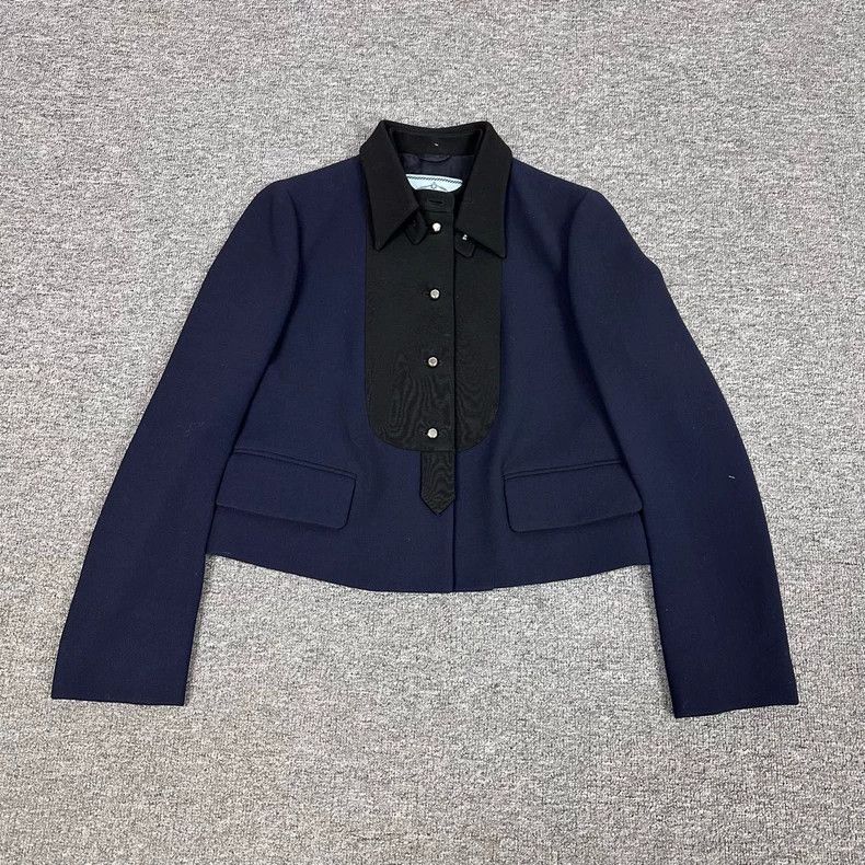Prada Prada Double Collar Blazer Jacket Size US M / EU 48-50 / 2 - 1 Thumbnail
