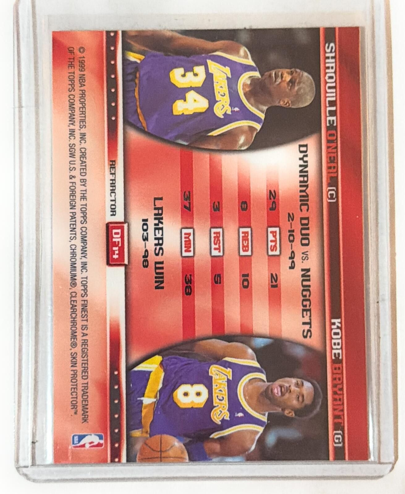 Topshop 1999 Topps Finest Kobe Bryant Shaq Refractor/Non Refractor Size ONE SIZE - 4 Thumbnail
