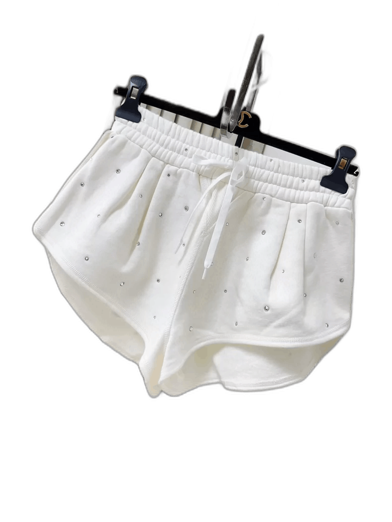 Prada Miumiu White Star Diamond Letter Shorts-2506 Size 37" - 1 Thumbnail