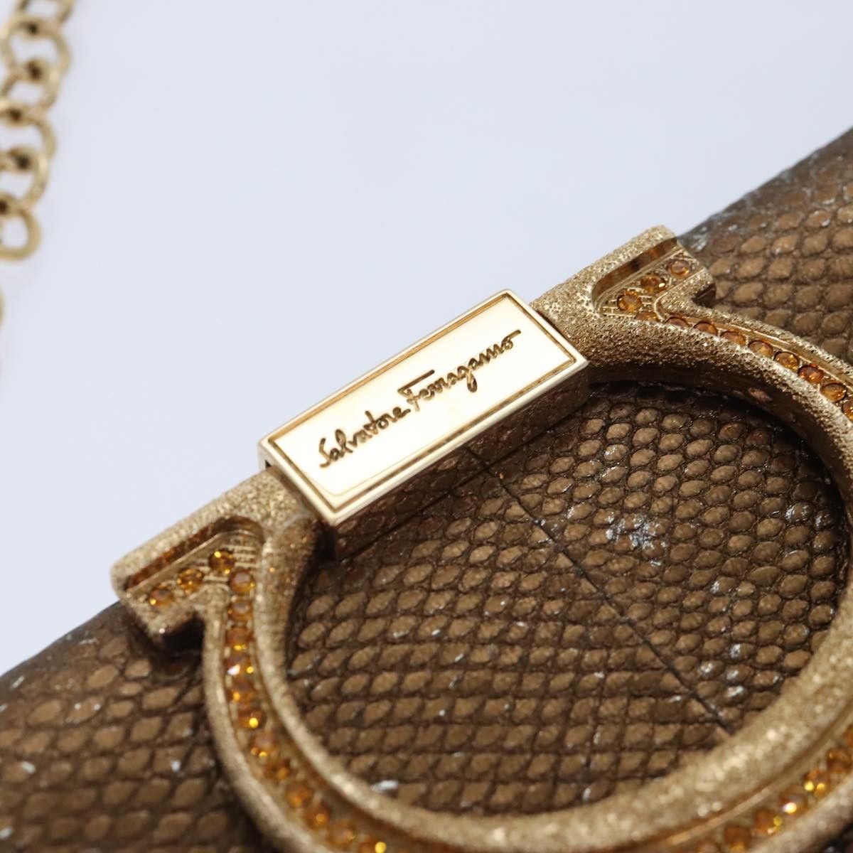 Salvatore Ferragamo Salvatore Ferragamo Gancini Chain Shoulder Bag Leather Brown Size ONE SIZE - 15 Thumbnail