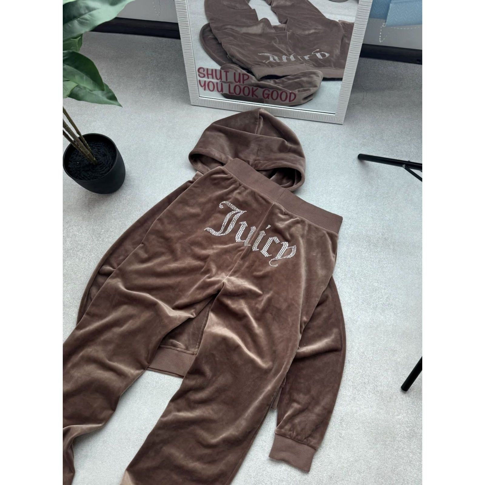 Juicy Couture Juicy Couture Velour Y2K track suit woman size S-M Rhinestones Logo Brown Size S / US 4 / IT 40 - 3 Thumbnail