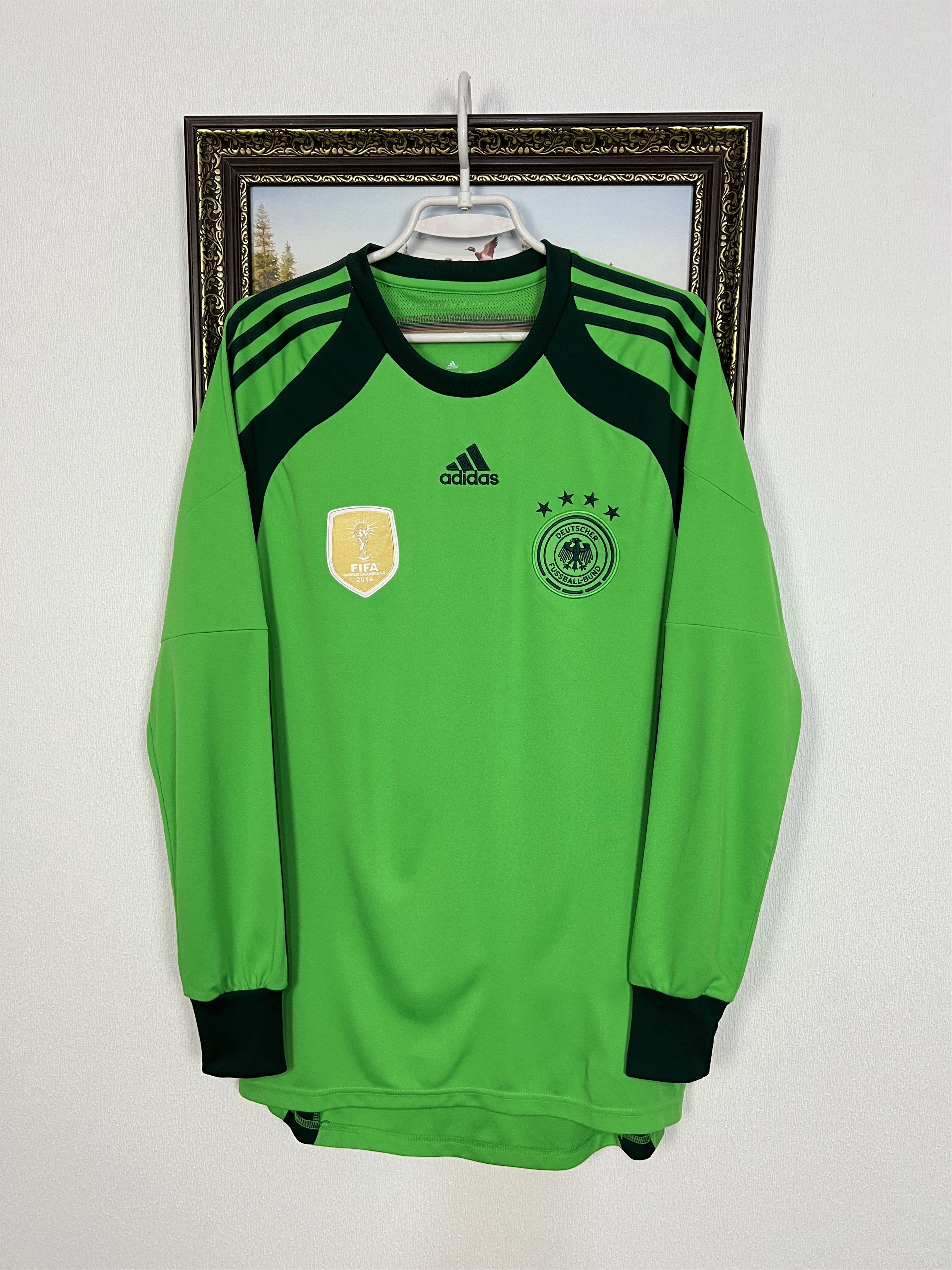 Adidas Germany Goalkeeper football shirt 2013 Soccer Jersey Trikot Size US M / EU 48-50 / 2 - 1 Thumbnail