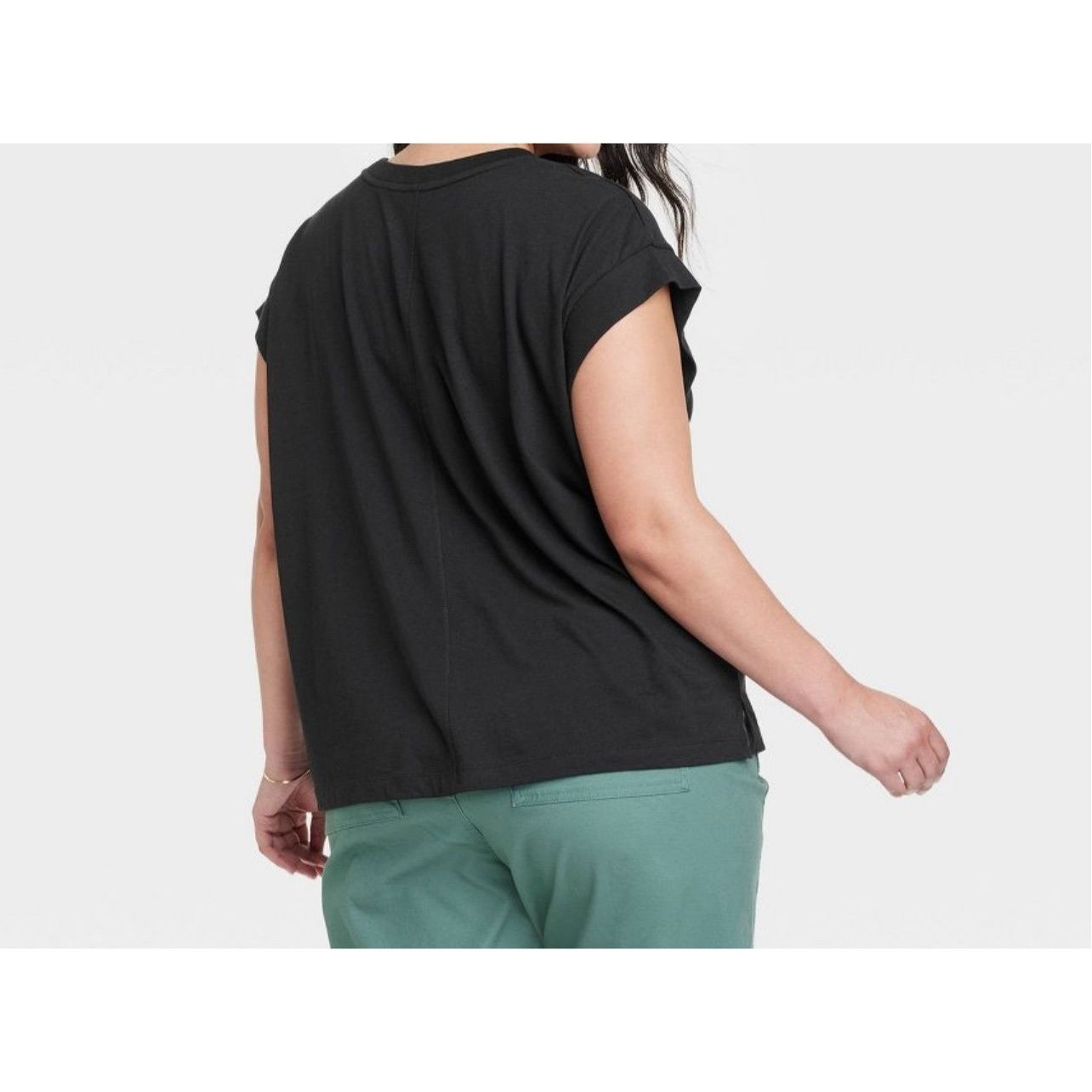Other A New Day - Women's Short Sleeve Extended Shoulder T-Shirt - Size XXL / US 16-18 / IT 52-54 - 2 Thumbnail