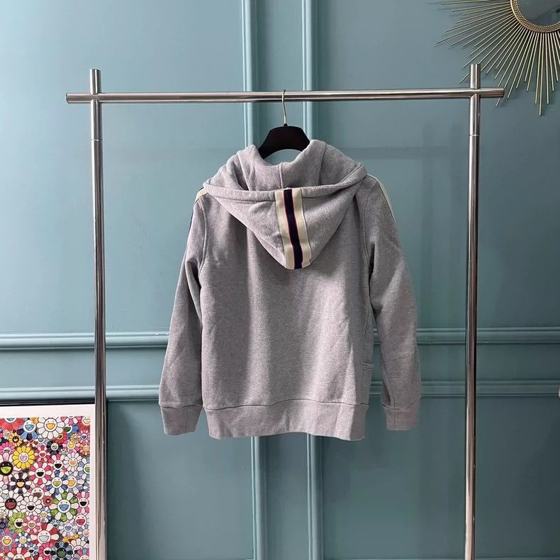 Gucci Gucci Gray Zip Hoodie with Striped Sleeves-2506 Size US S / EU 44-46 / 1 - 2 Thumbnail