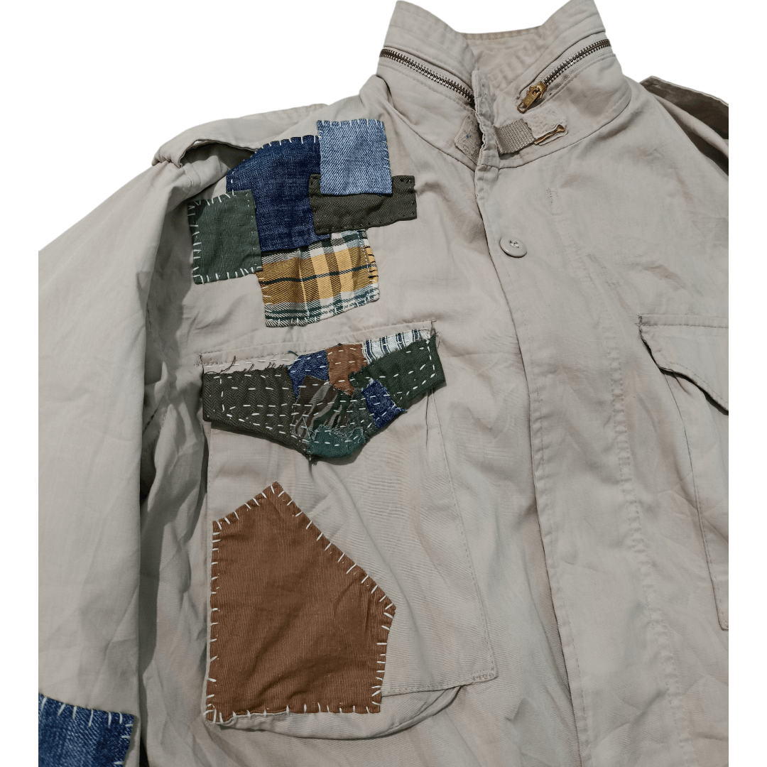 Vintage Vintage 70s 80s M65 field jacket khaki patchwork design Size US M / EU 48-50 / 2 - 4 Thumbnail