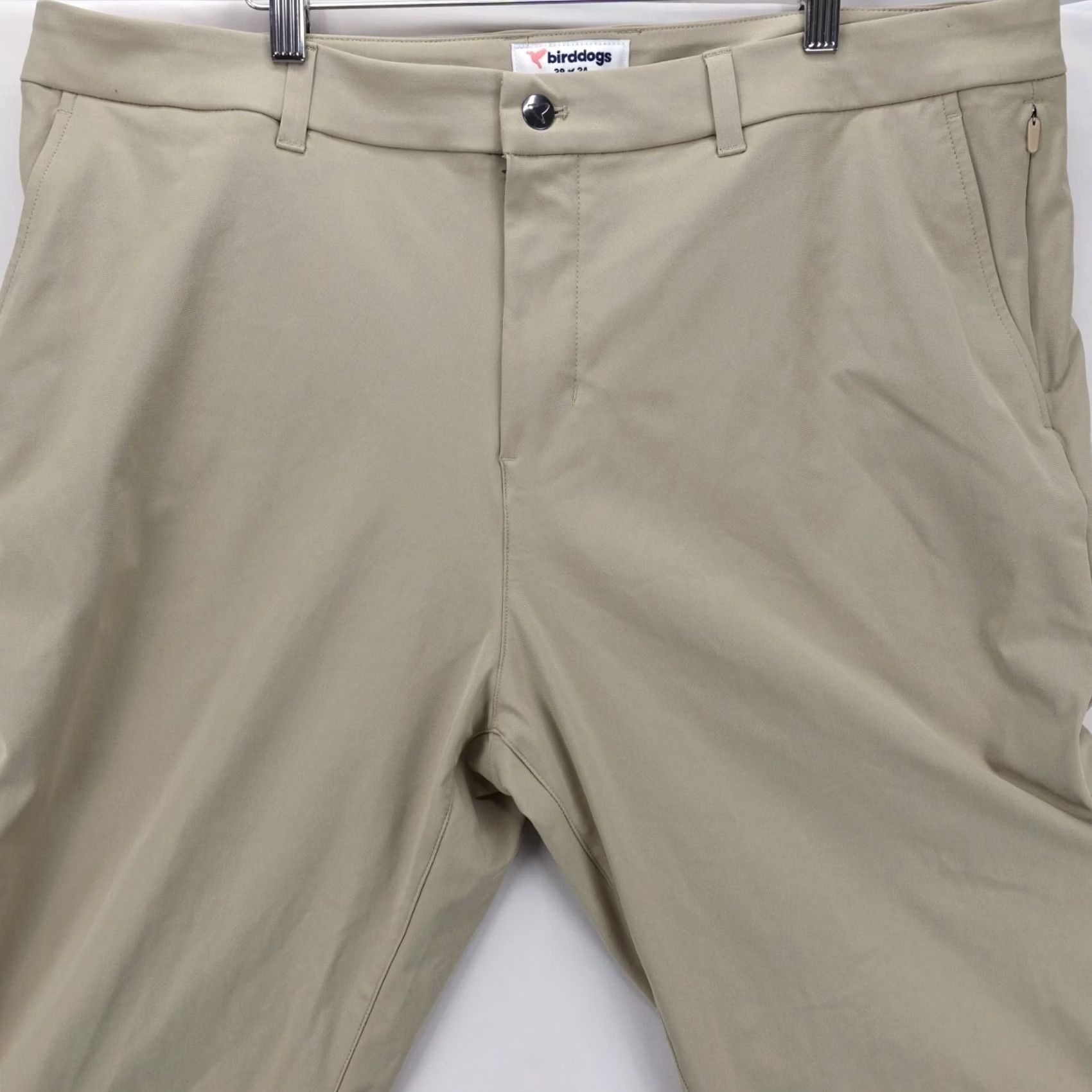 Vintage Birddogs Pants Mens 38x31.5 Khaki Tan Stretch Tapered Performance Zip Chino Regular 5-Pocket Size US 38 / EU 54 - 2 Thumbnail