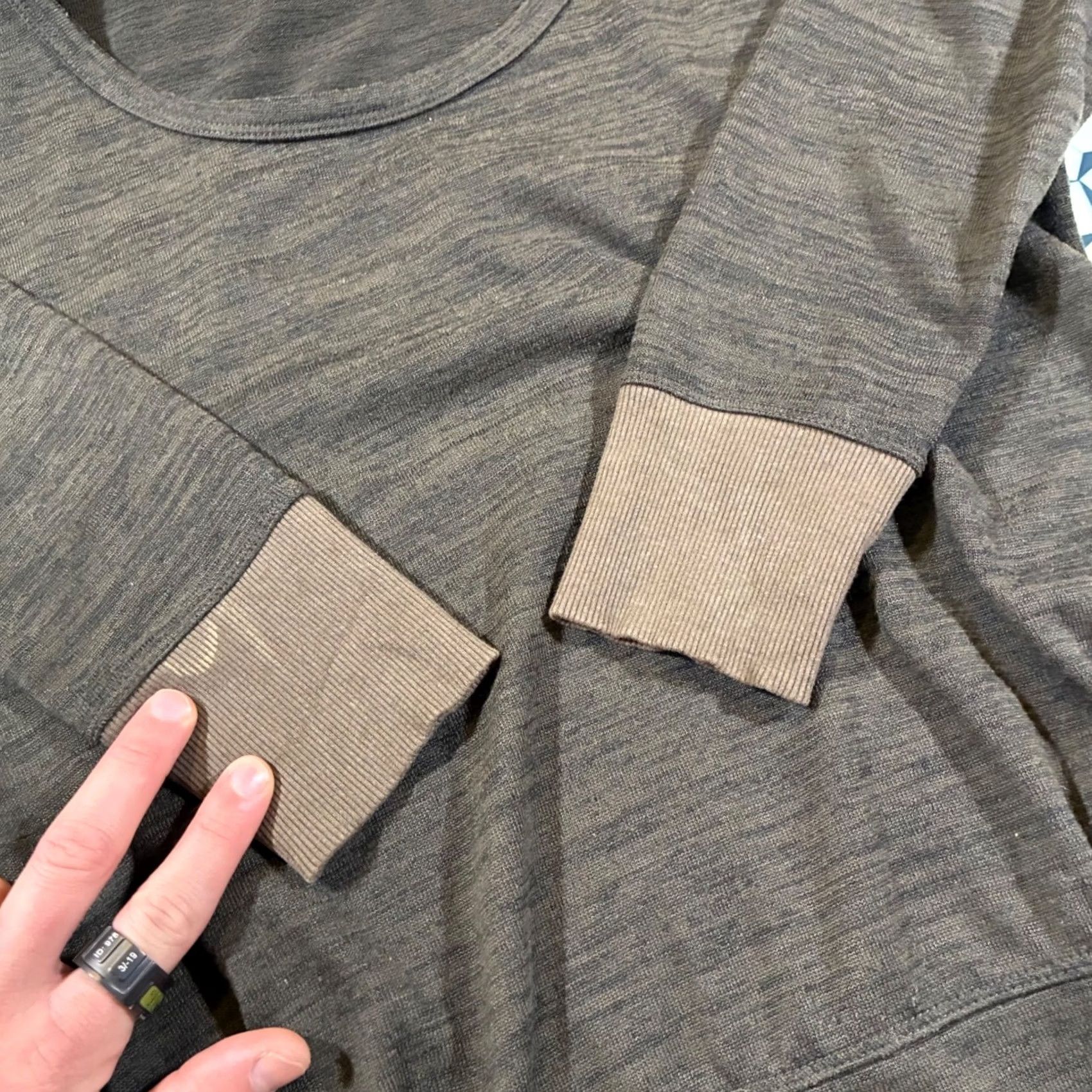 Athleta Athleta XXS Heathered Charcoal 3/4 Sleeve Top with Pockets Cinched Waist Size XXS / US 00 / IT 34 - 5 Thumbnail