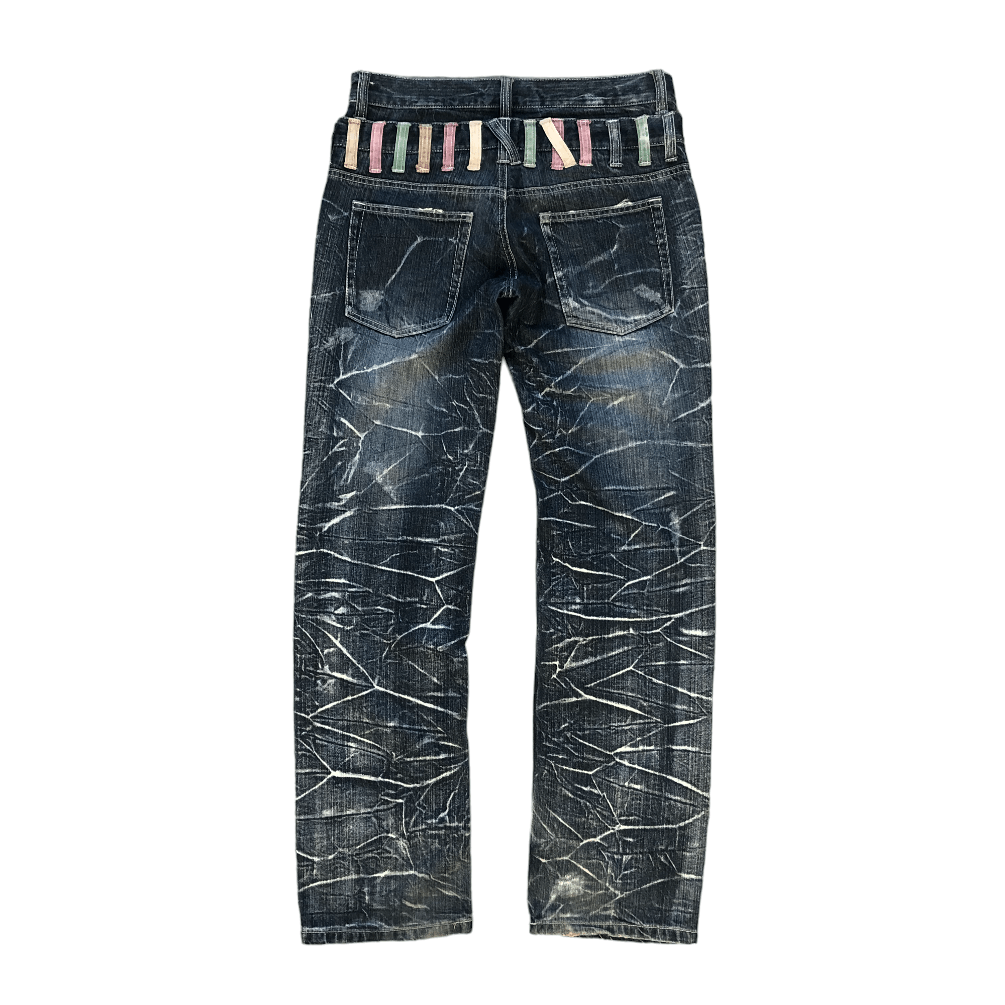Japanese Brand NYLOUS DESIGN LIMITED EDITION DOUBLE WAIST DENIM #5982-216 Size US 31 - 13 Thumbnail