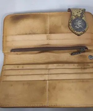 Vintage FUNNY Leather Co. Python Snakeskin Biker Wallet Size ONE SIZE - 2 Thumbnail