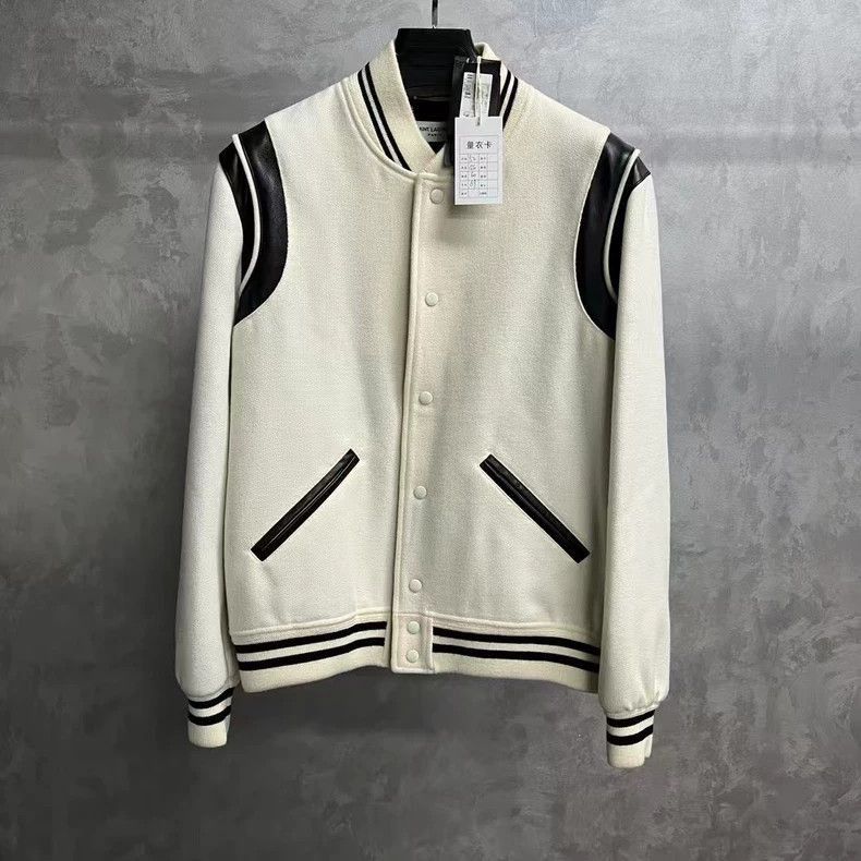 Saint Laurent Paris Saint Laurent Paris Saint Laurent White Striped Casual Lon Size US M / EU 48-50 / 2 - 1 Thumbnail