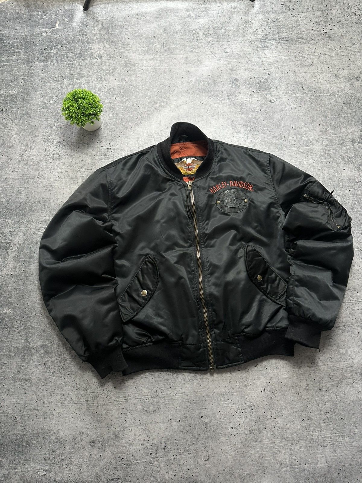Harley Davidson Vintage Harley Davidson Motorcycle OWNERS HOG Satin Jacket! Size US L / EU 52-54 / 3 - 1 Thumbnail
