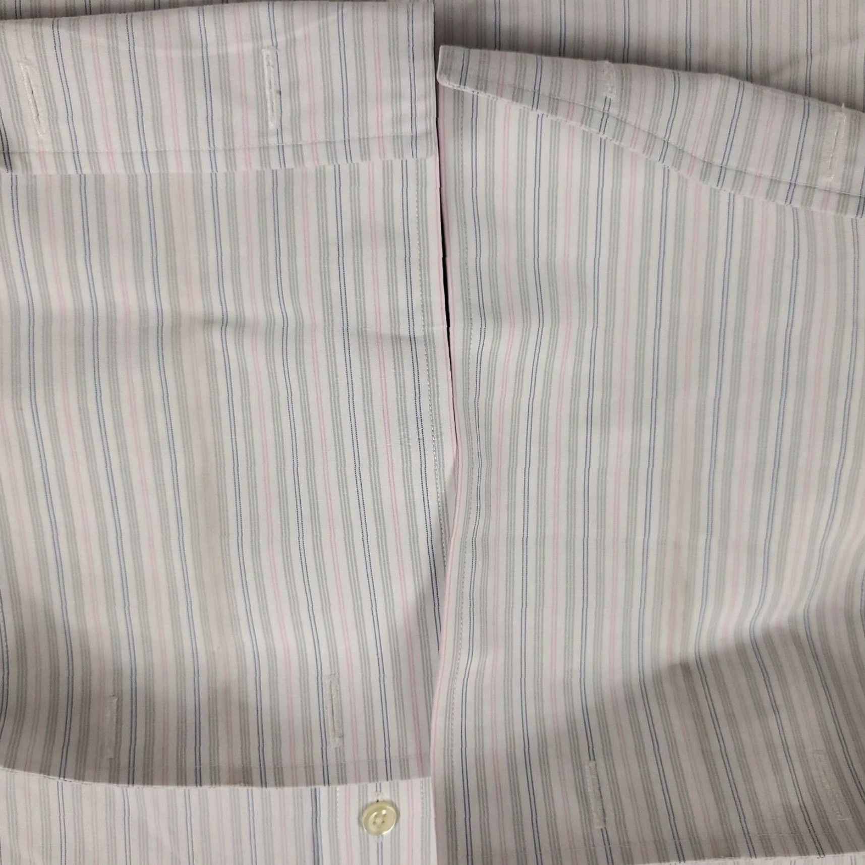 Brooks Brothers VINTAGE Brooks Brothers Dress Shirt Men Size 17 Blue Gray Stripe Long Sleeve French Cuff Business Casual Formal Size 46R - 3 Thumbnail