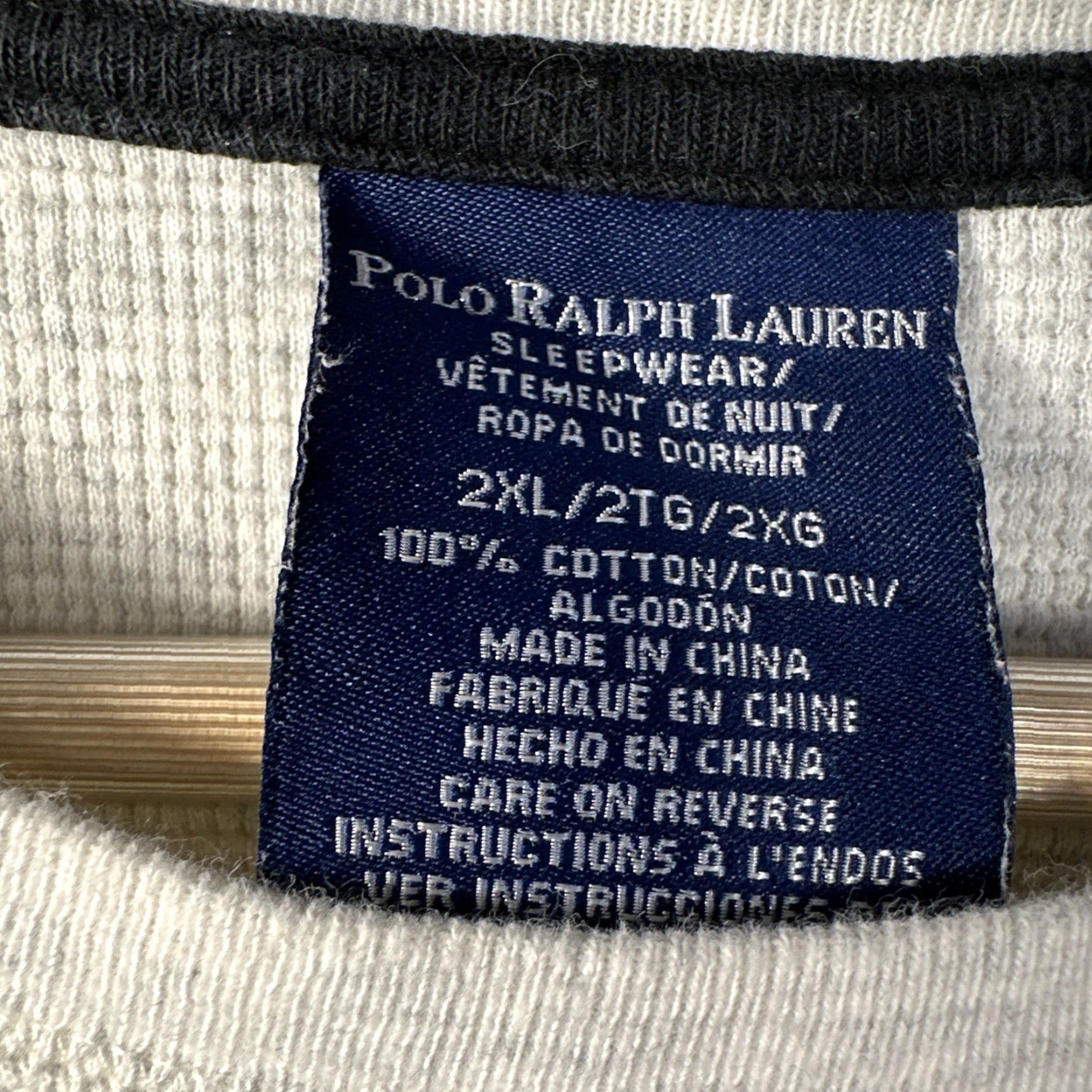 Polo Ralph Lauren Polo Ralph Lauren Shirt Mens 2XL Gray Thermal Sleepwear Long Sleeve Crew Neck Pajama Top Regular Knit Cotton Size US XXL / EU 58 / 5 - 2 Thumbnail