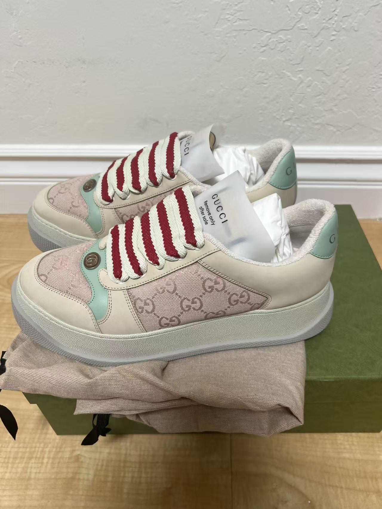Gucci Gucci Screener GG Monogram Beige Pink (Women's) Size US 10.5 / IT 40.5 - 7 Thumbnail