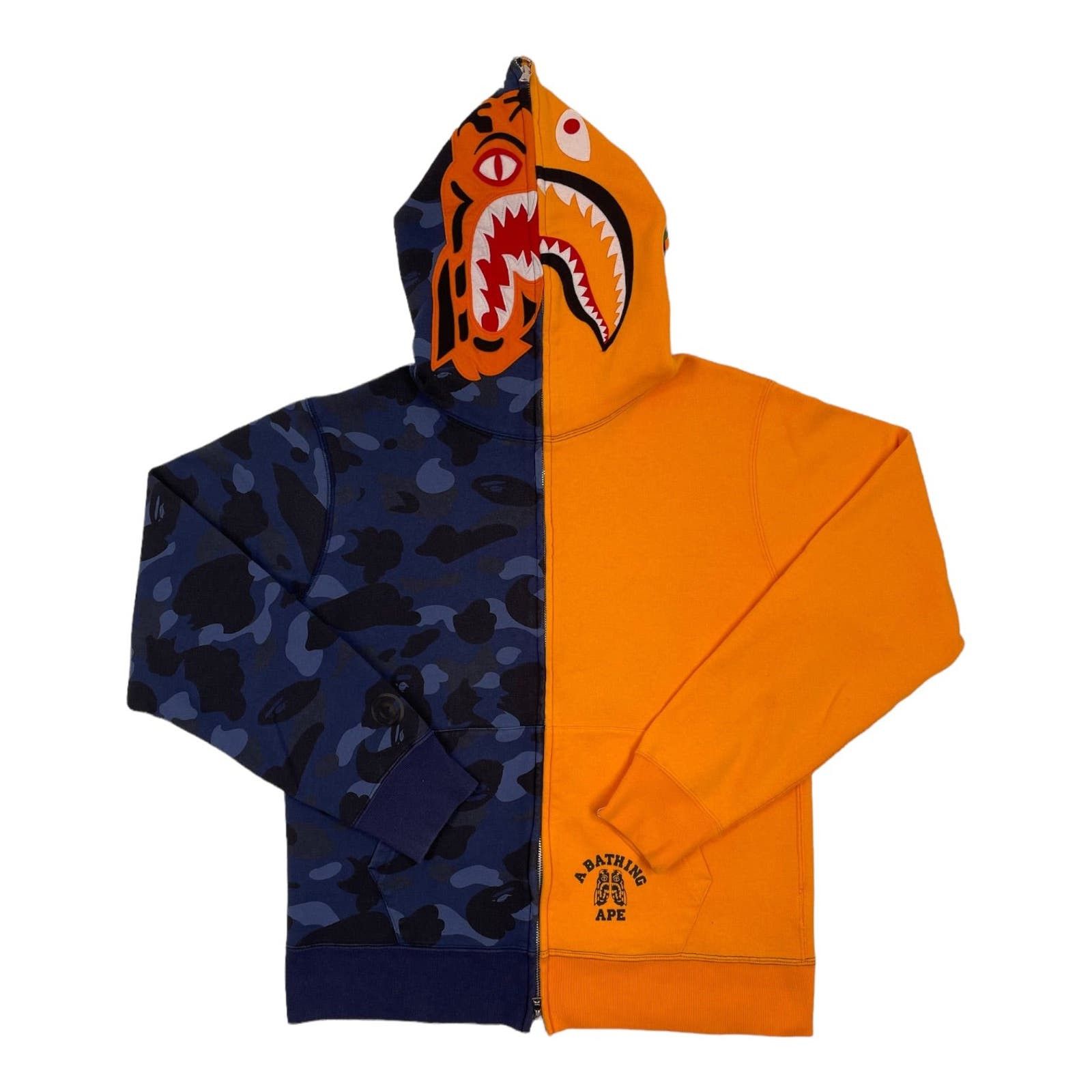 image of Bape Tiger Camo Full Zip Hooded Sweatshirt, Men's (Size XL)