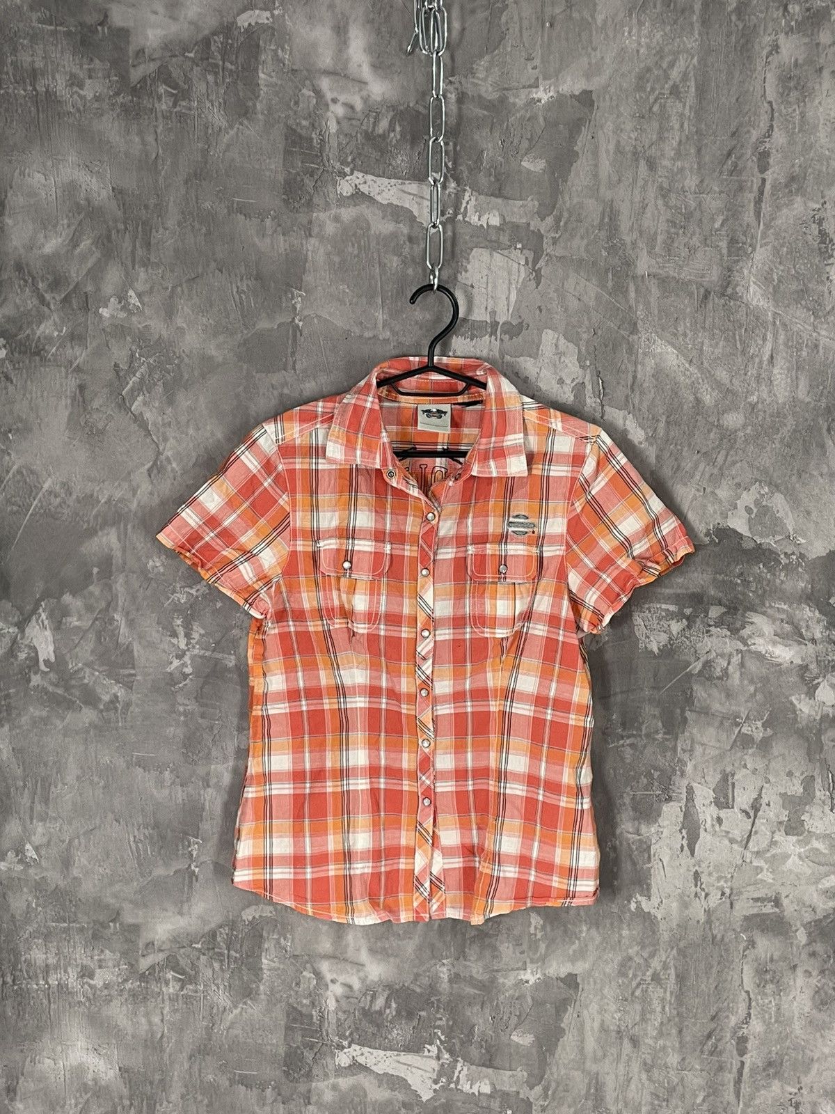 Vintage Y2K Harley Davidson Streetwear Glamour Button Up Shirt Size M / US 6-8 / IT 42-44 - 2 Thumbnail