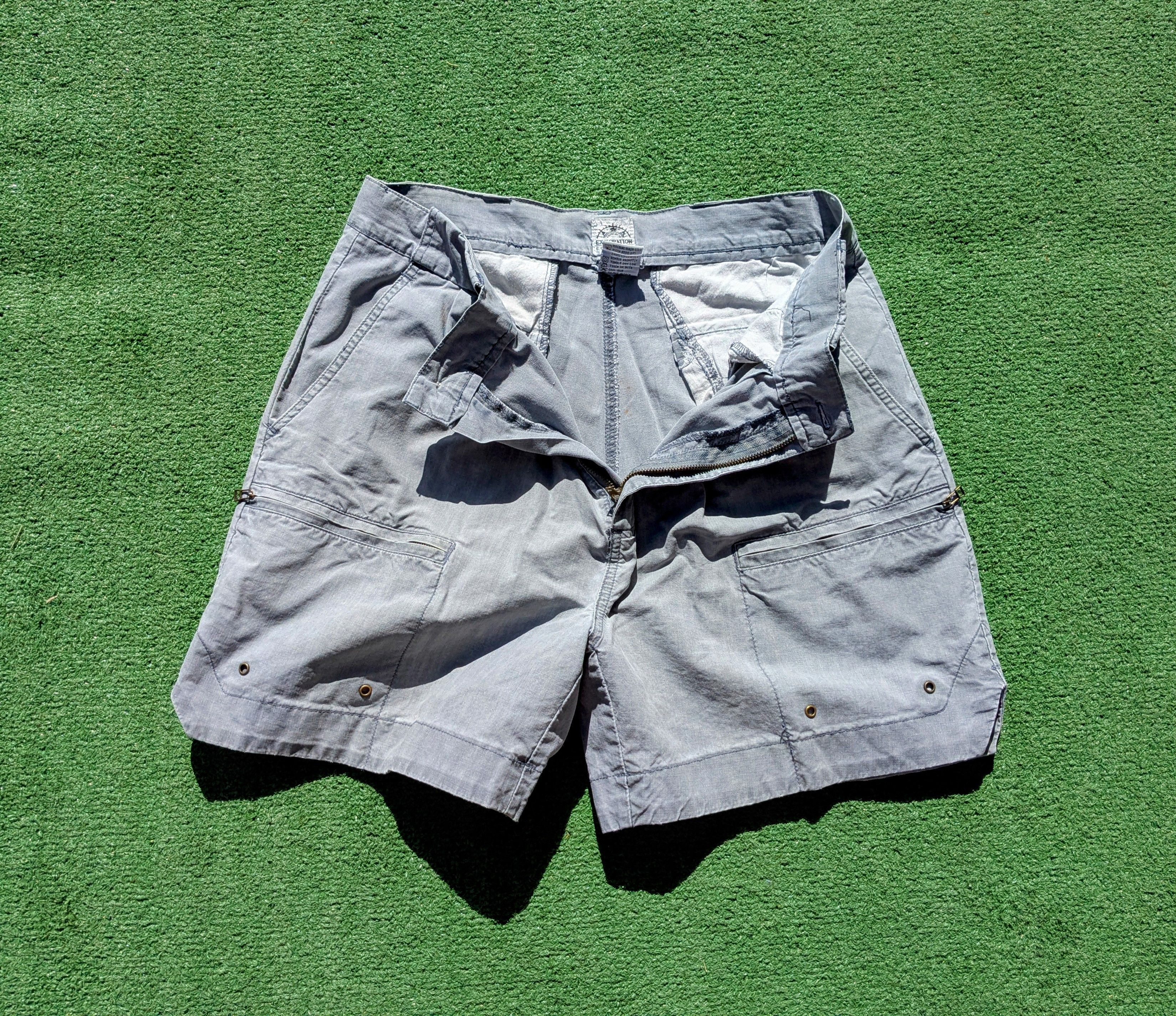 Designer Explorer Cargo Shorts Grey Camping Hiking Adventure Leisure Size US 33 - 3 Thumbnail