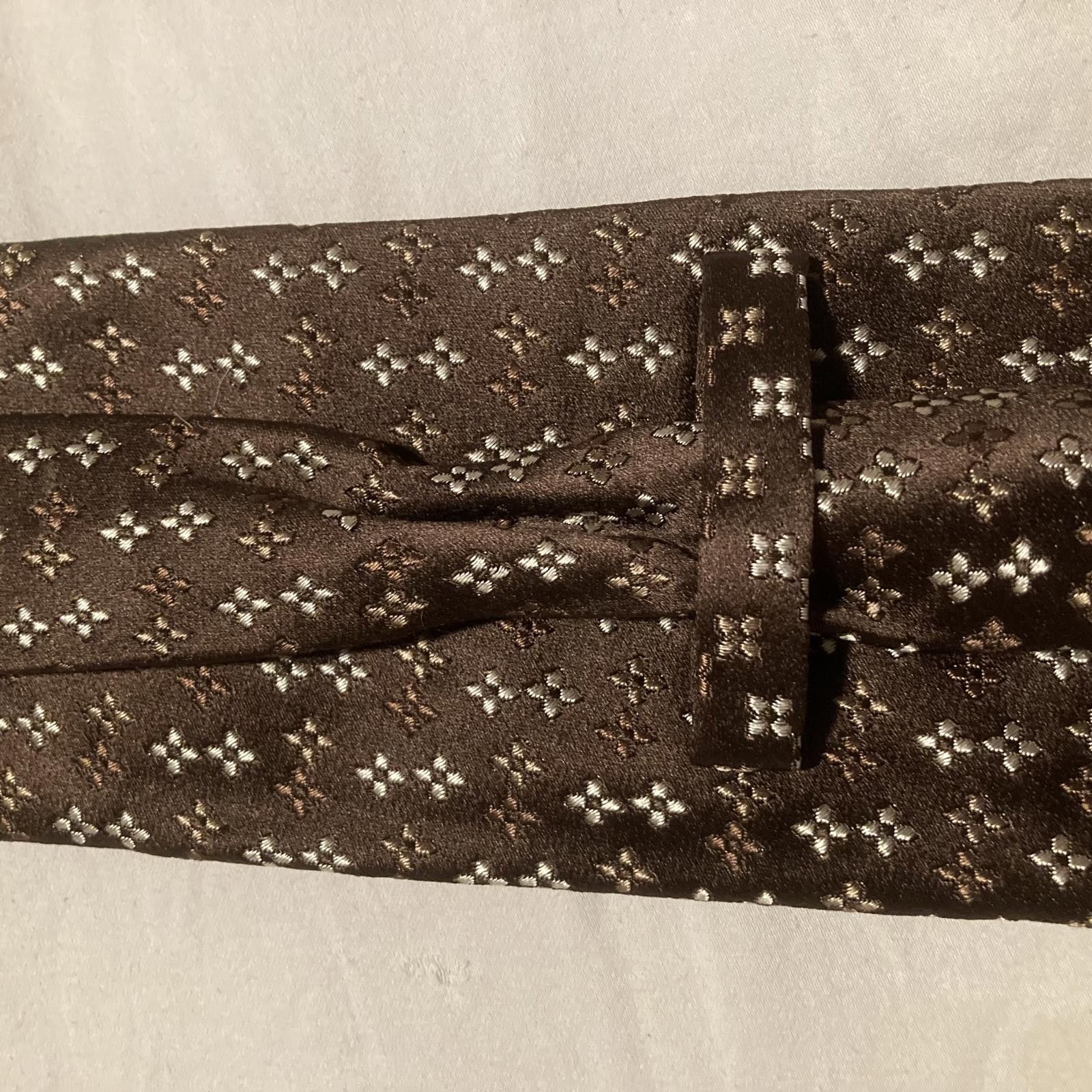 Express Express Brown 100% Silk Tie Size ONE SIZE - 3 Thumbnail