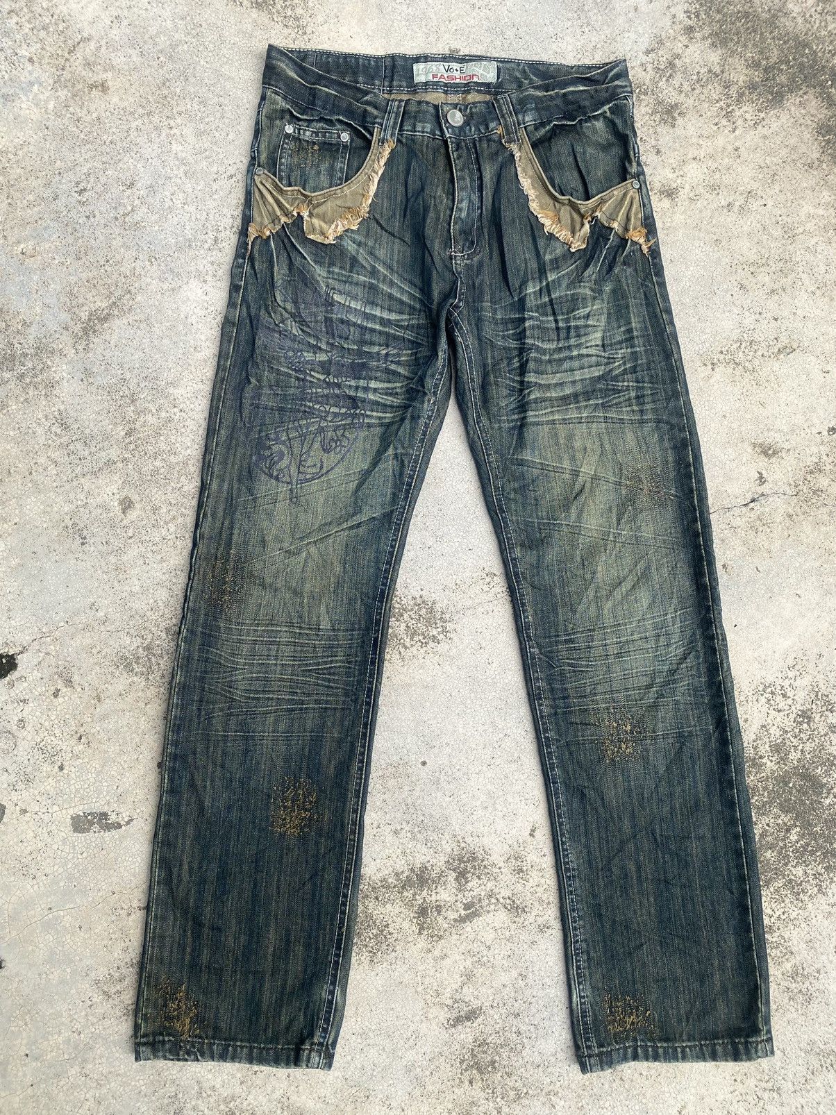 Le Grande Bleu (L.G.B.) Japanese Brand Vo+E Heavy Clawmark Cowboy Style Jeans Size US 32 / EU 48 - 1 Thumbnail
